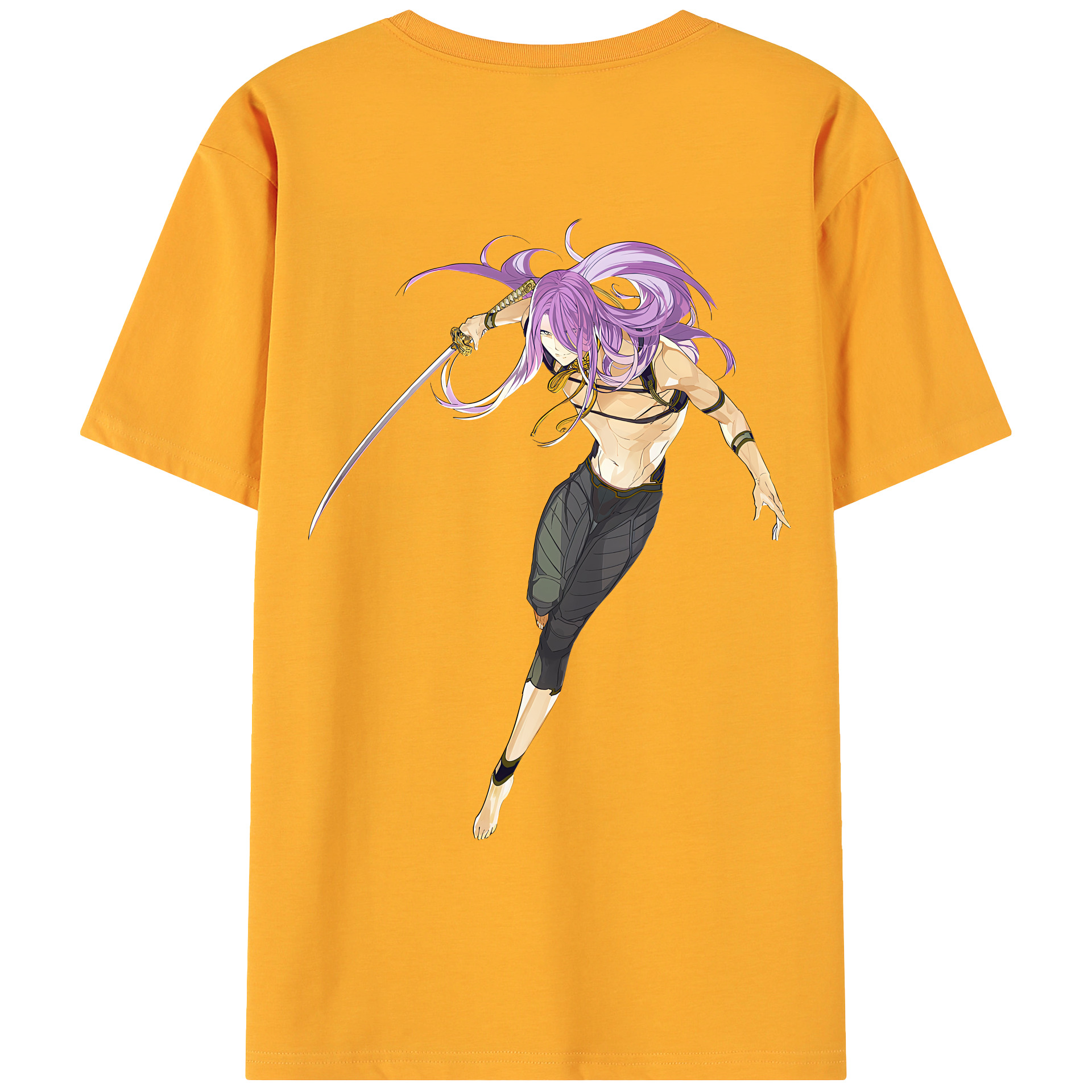（画像用） 刀剣乱舞 Touken Ranbu 綿100％ メンズ半袖Tシャツ（バックプリント） 通気性
