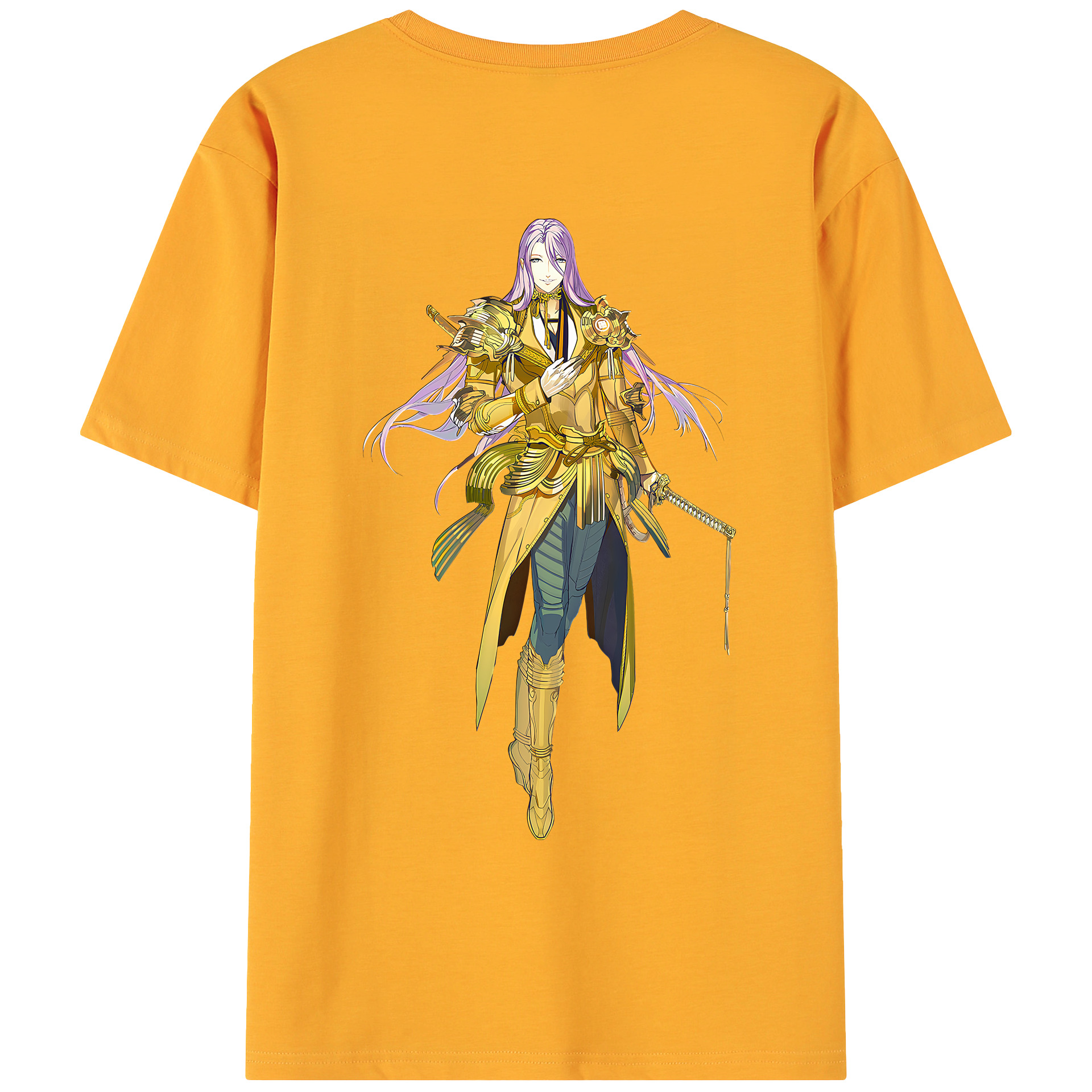 （画像用） 刀剣乱舞 Touken Ranbu 綿100％ メンズ半袖Tシャツ（バックプリント） 通気性