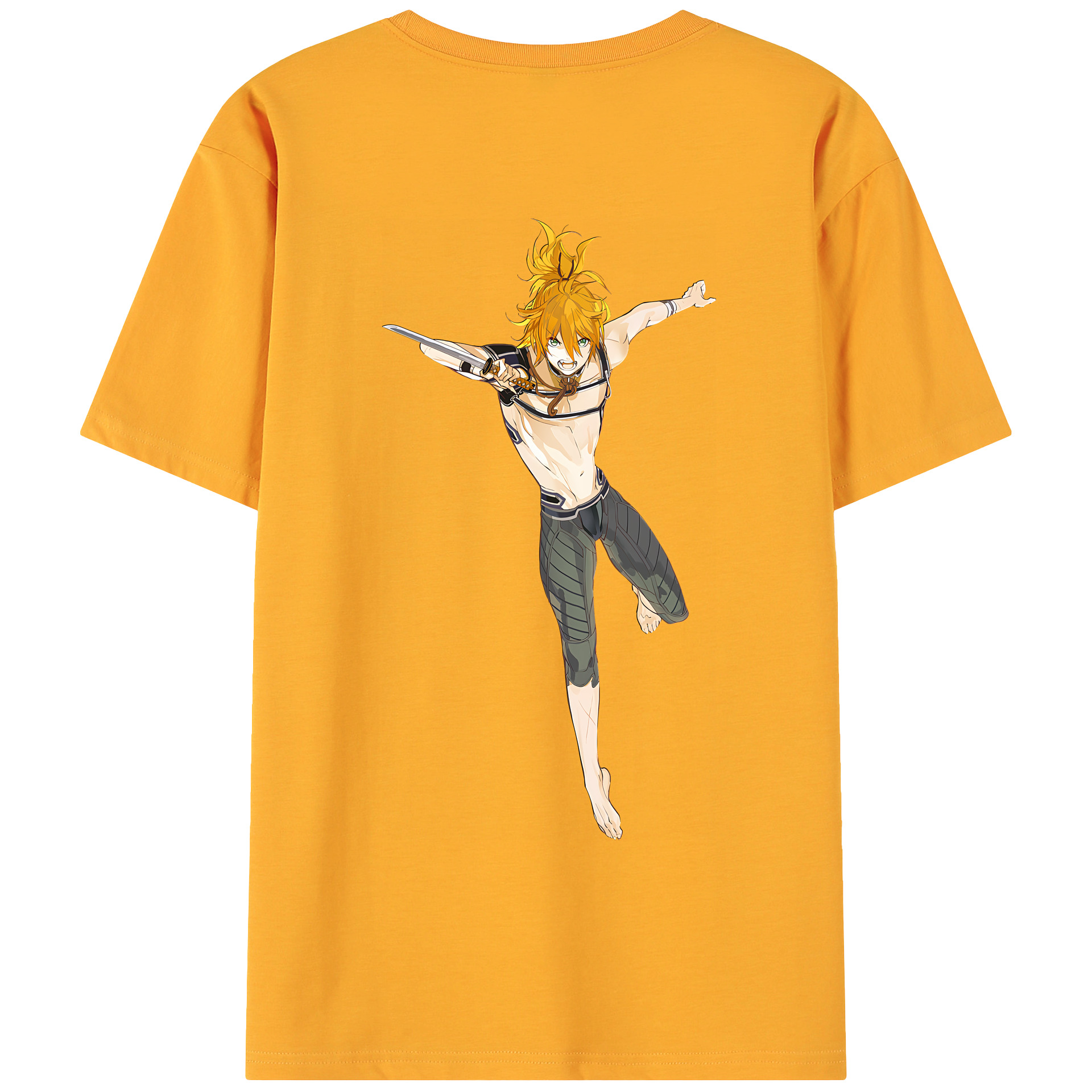 （画像用） 刀剣乱舞 Touken Ranbu 綿100％ メンズ半袖Tシャツ（バックプリント） 通気性