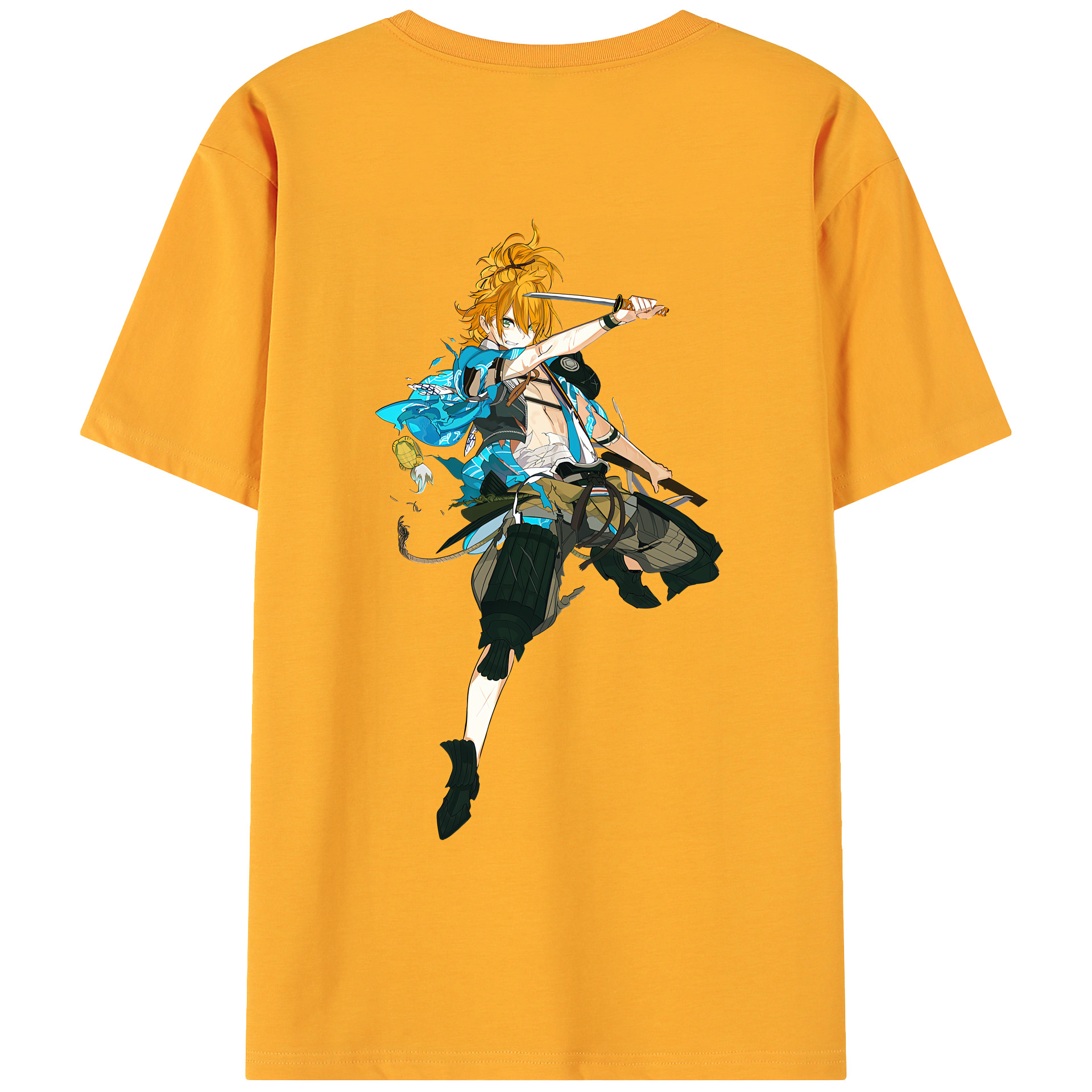 （画像用） 刀剣乱舞 Touken Ranbu 綿100％ メンズ半袖Tシャツ（バックプリント） 通気性
