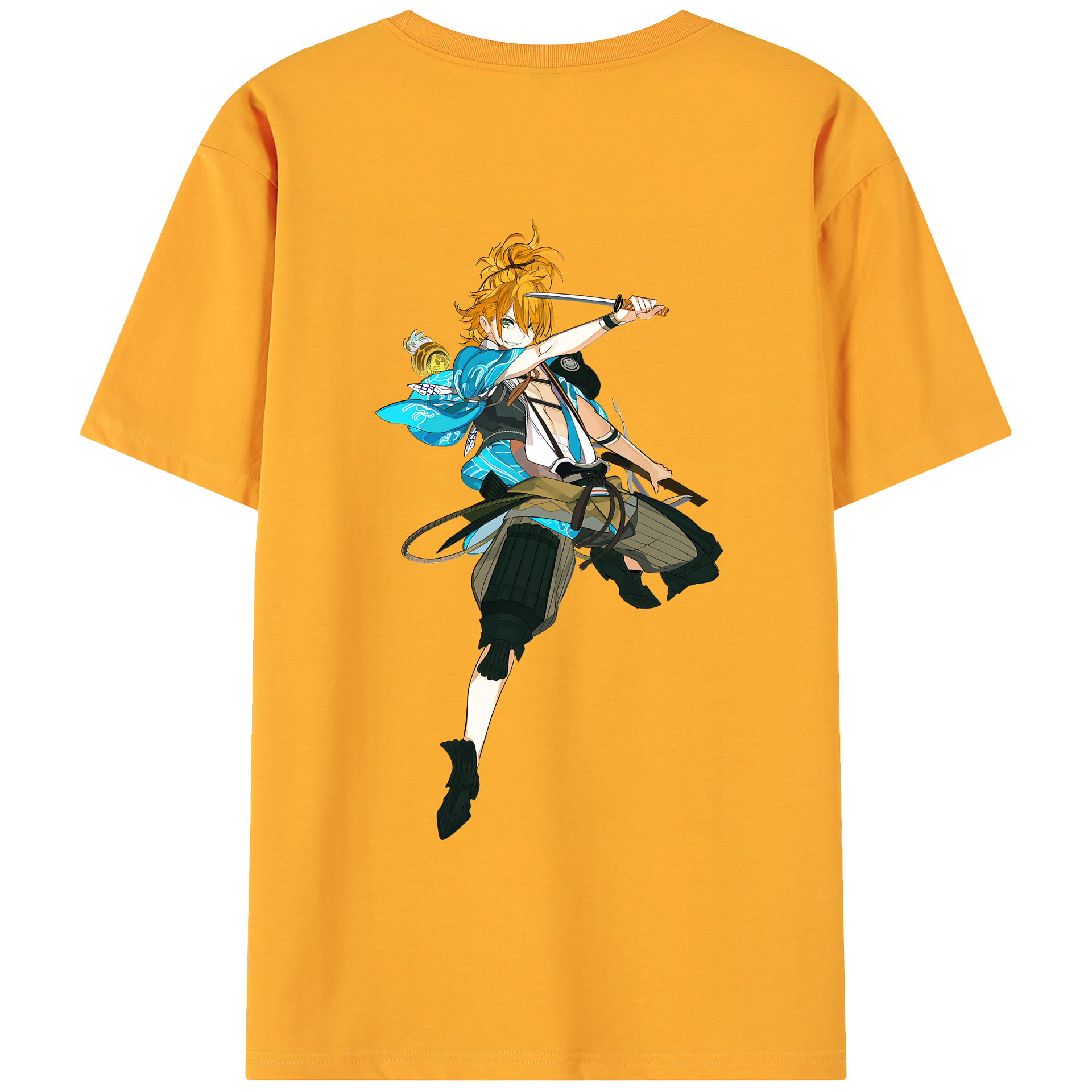（画像用） 刀剣乱舞 Touken Ranbu 綿100％ メンズ半袖Tシャツ（バックプリント） 通気性