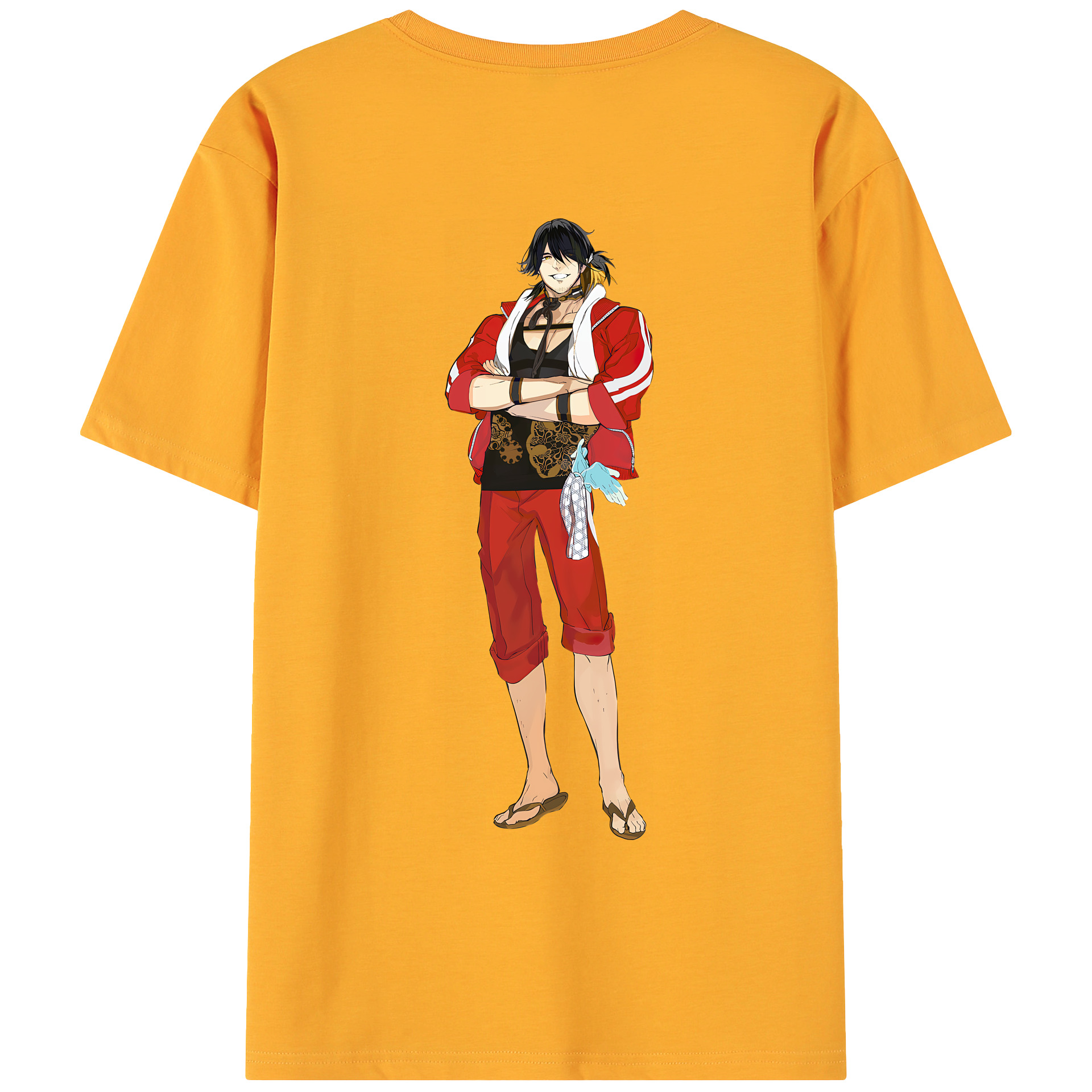 （画像用） 刀剣乱舞 Touken Ranbu 綿100％ メンズ半袖Tシャツ（バックプリント） 通気性