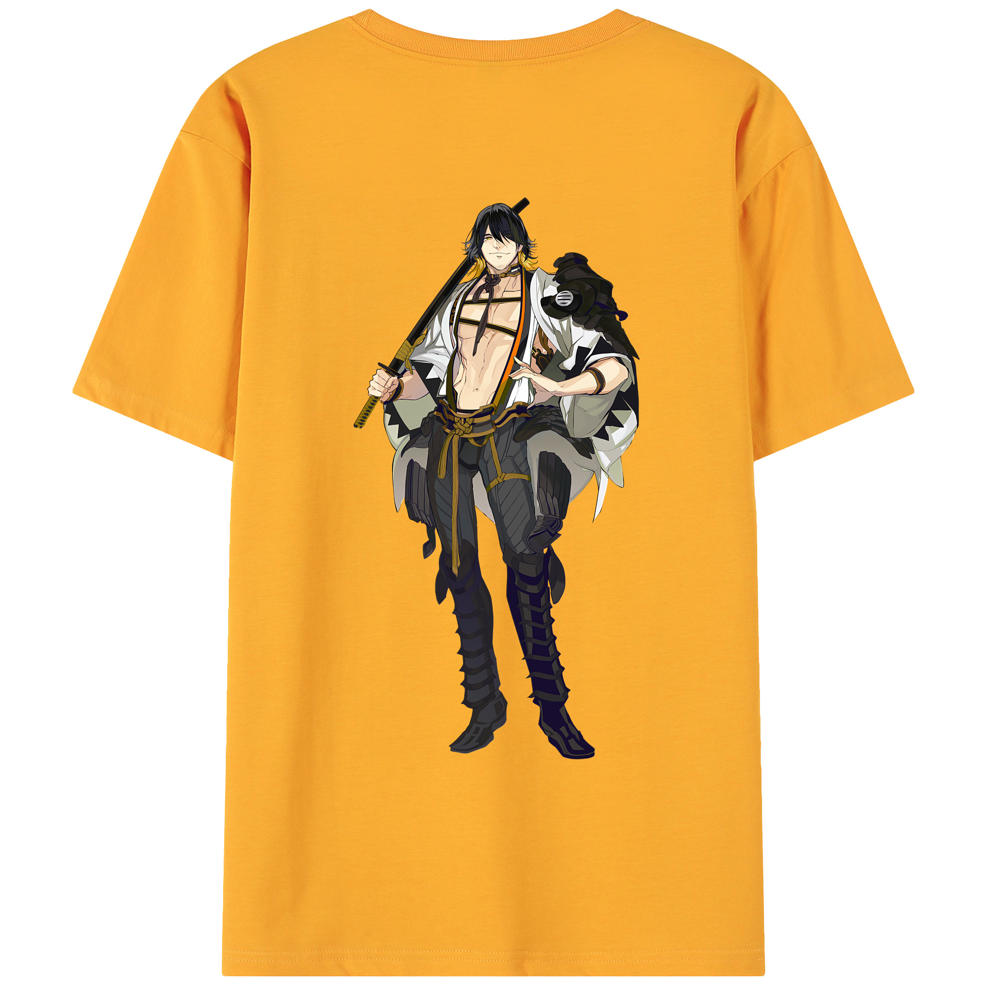 （画像用） 刀剣乱舞 Touken Ranbu 綿100％ メンズ半袖Tシャツ（バックプリント） 通気性