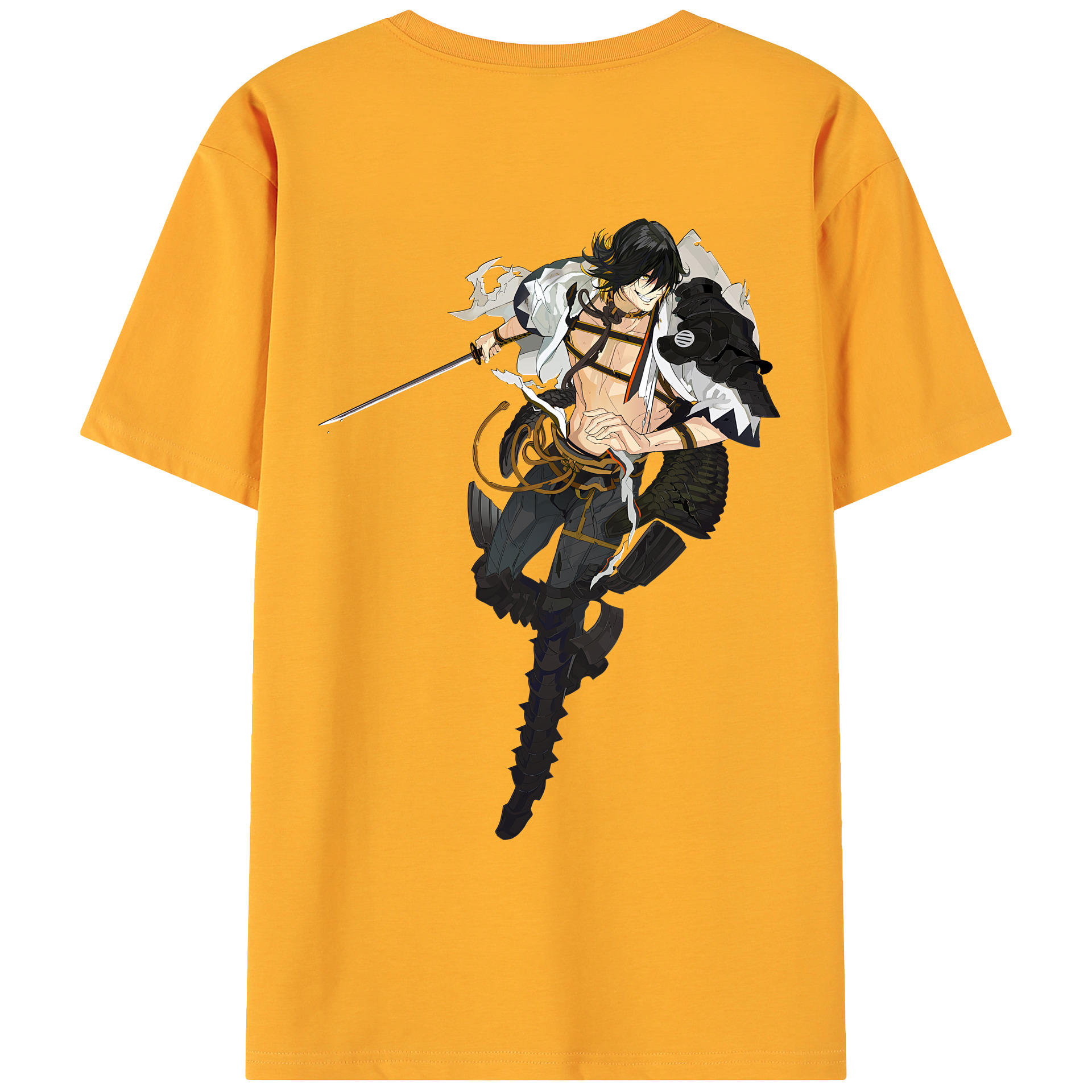 （画像用） 刀剣乱舞 Touken Ranbu 綿100％ メンズ半袖Tシャツ（バックプリント） 通気性