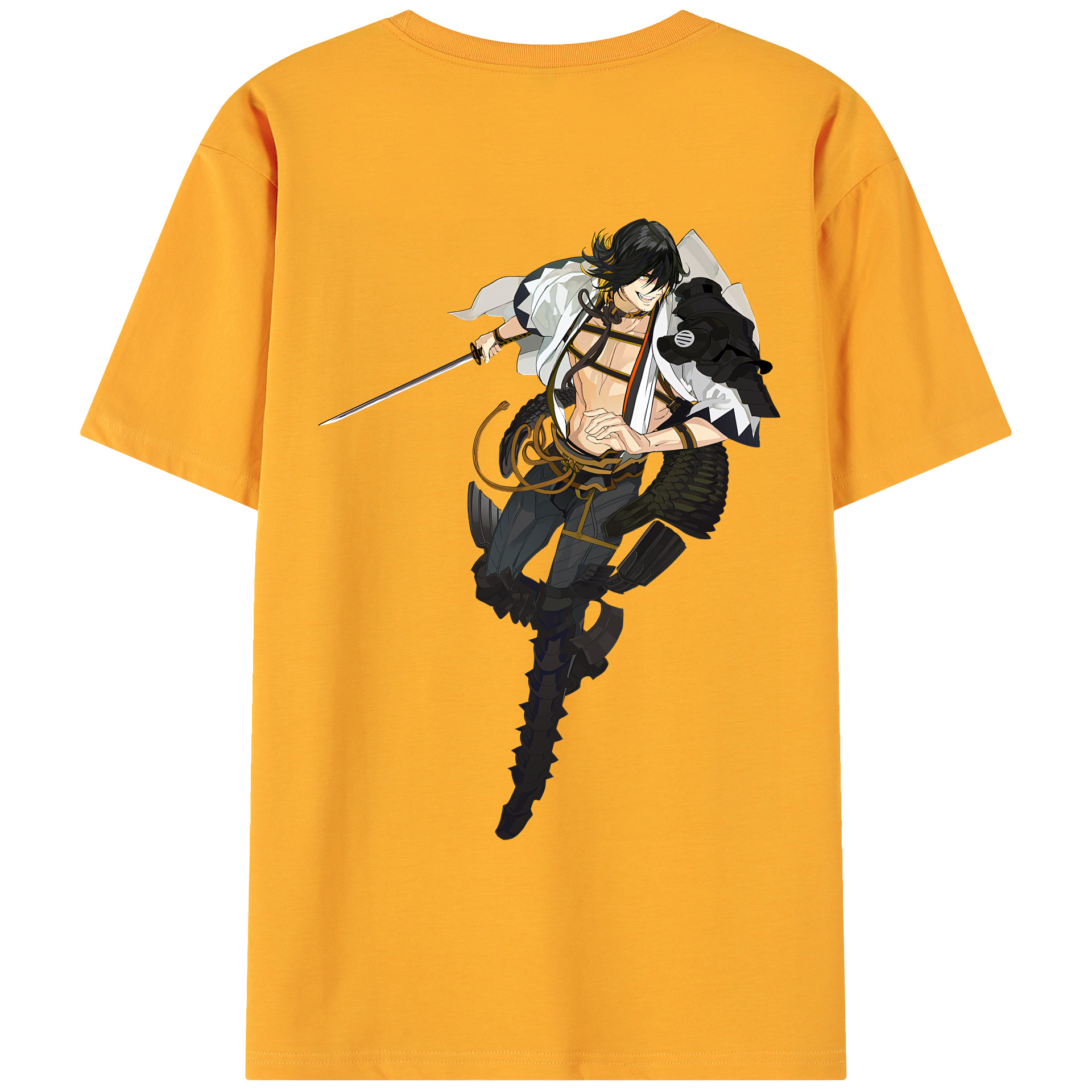 （画像用） 刀剣乱舞 Touken Ranbu 綿100％ メンズ半袖Tシャツ（バックプリント） 通気性