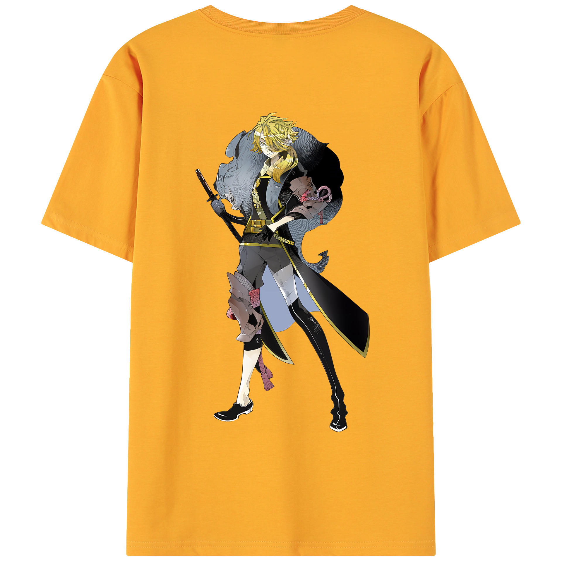 （画像用） 刀剣乱舞 Touken Ranbu 綿100％ メンズ半袖Tシャツ（バックプリント） 通気性
