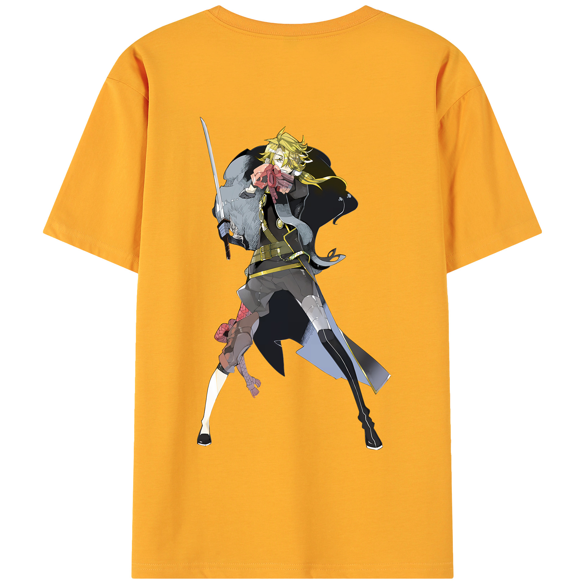 （画像用） 刀剣乱舞 Touken Ranbu 綿100％ メンズ半袖Tシャツ（バックプリント） 通気性