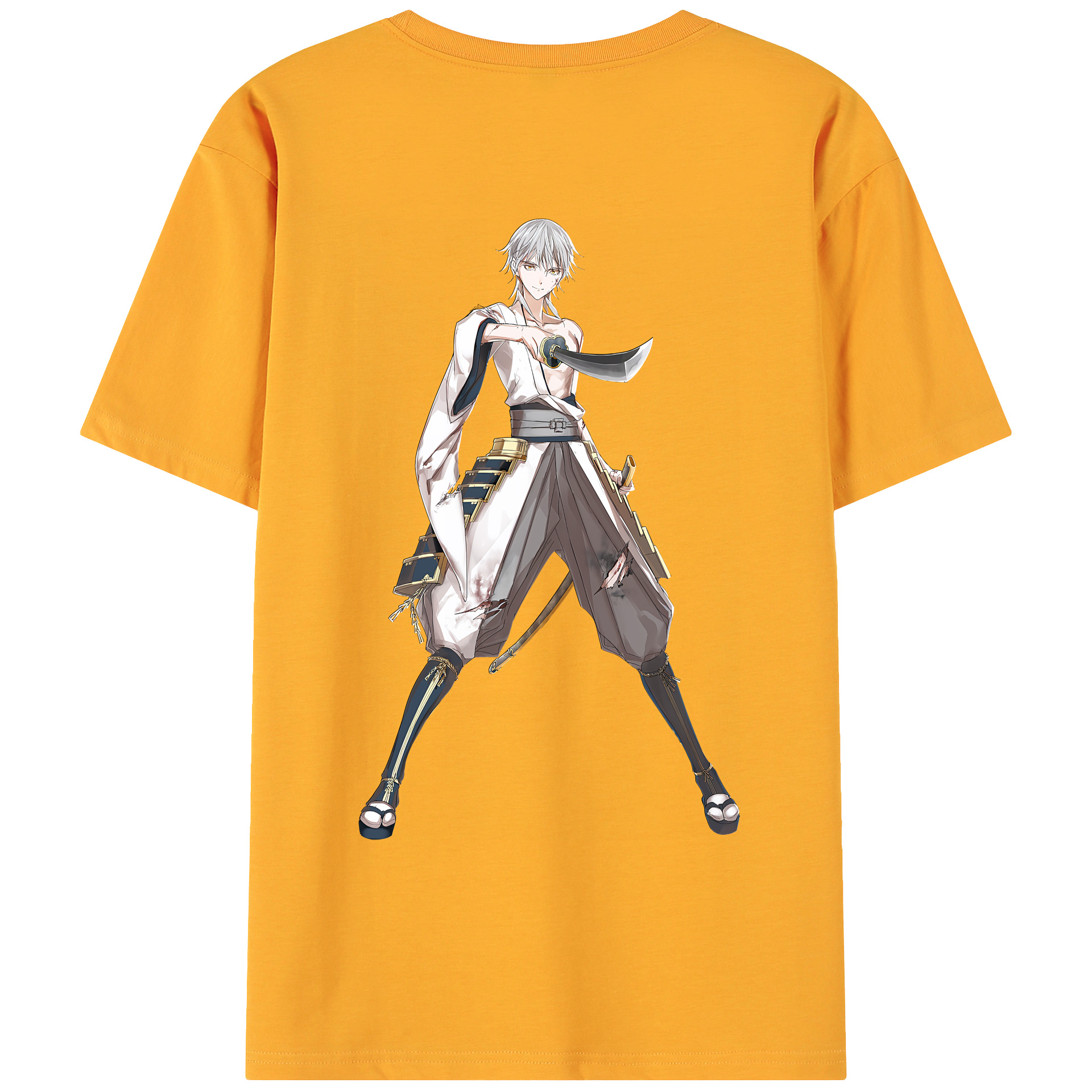 （画像用） 刀剣乱舞 Touken Ranbu 綿100％ メンズ半袖Tシャツ（バックプリント） 通気性