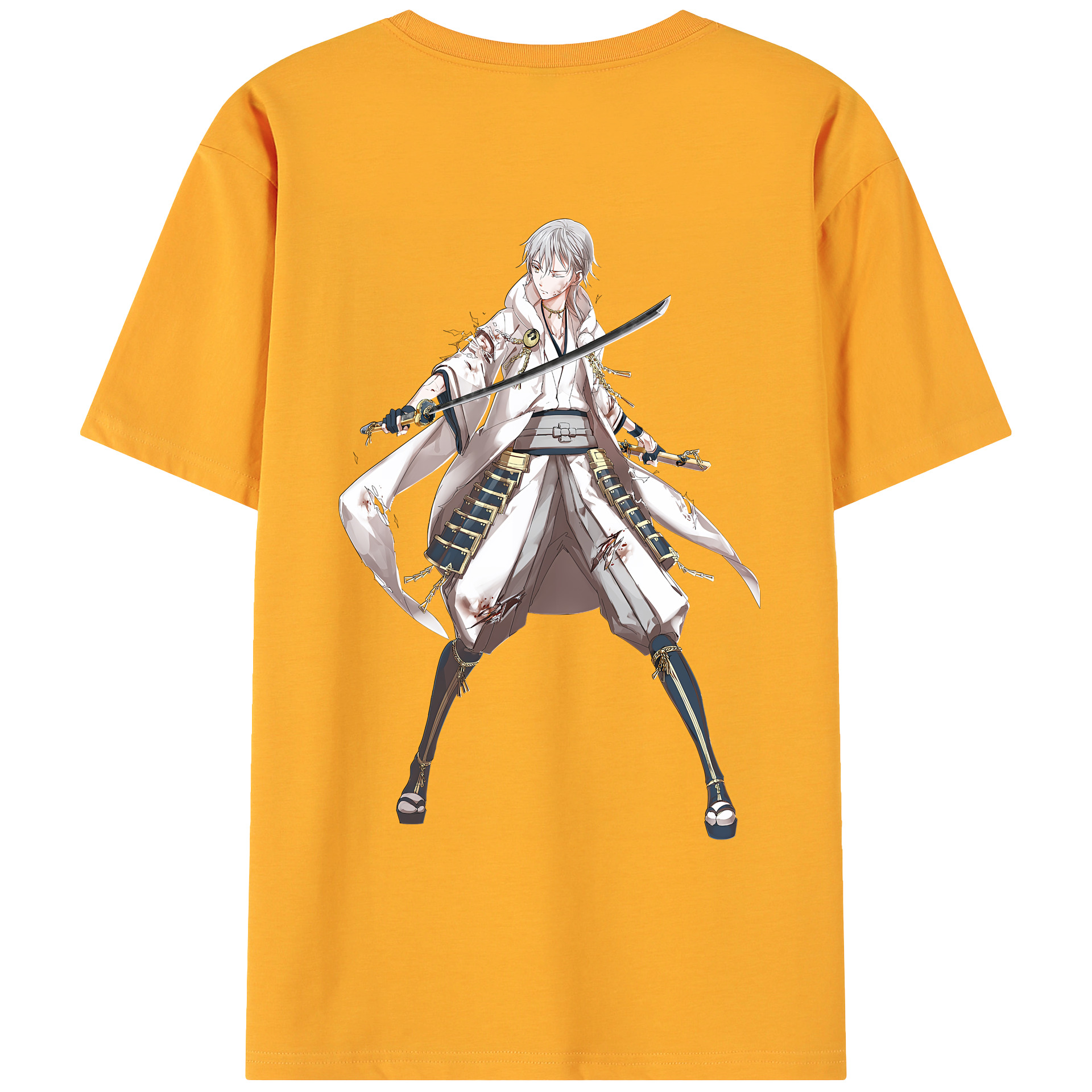 （画像用） 刀剣乱舞 Touken Ranbu 綿100％ メンズ半袖Tシャツ（バックプリント） 通気性