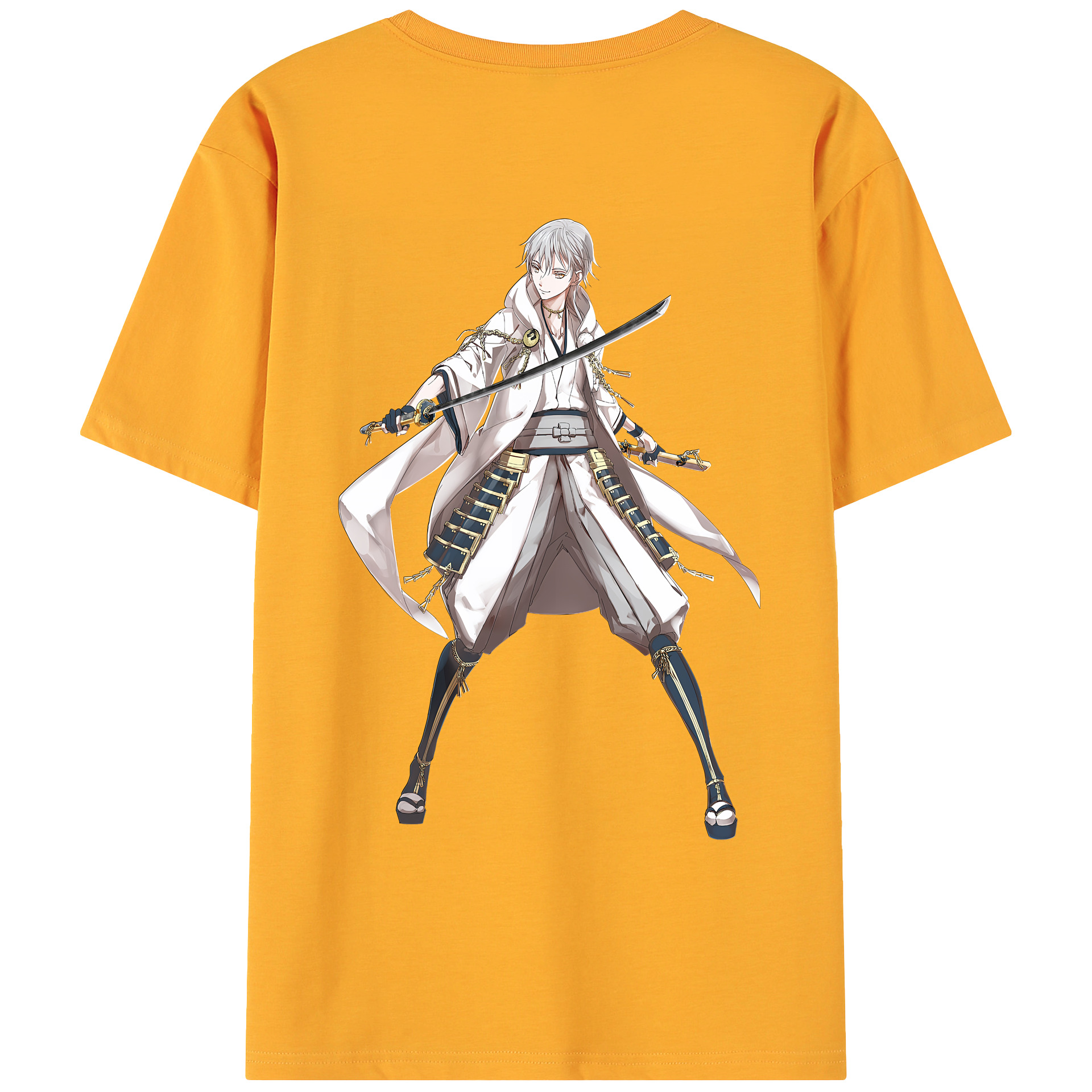 （画像用） 刀剣乱舞 Touken Ranbu 綿100％ メンズ半袖Tシャツ（バックプリント） 通気性
