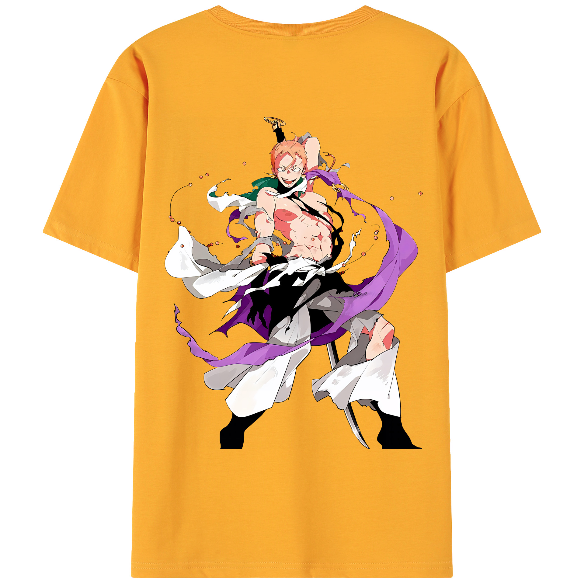 （画像用） 刀剣乱舞 Touken Ranbu 綿100％ メンズ半袖Tシャツ（バックプリント） 通気性