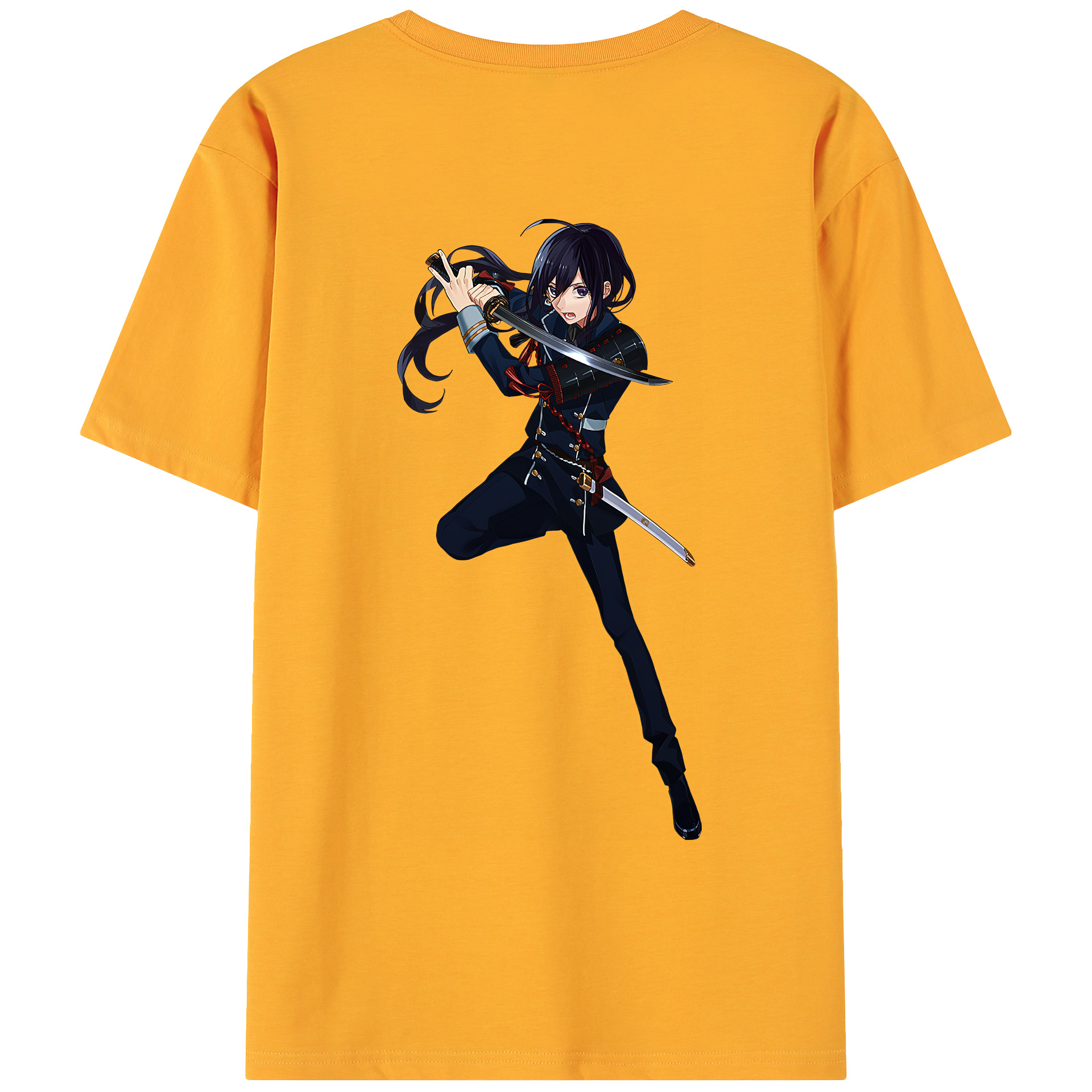 （画像用） 刀剣乱舞 Touken Ranbu 綿100％ メンズ半袖Tシャツ（バックプリント） 通気性