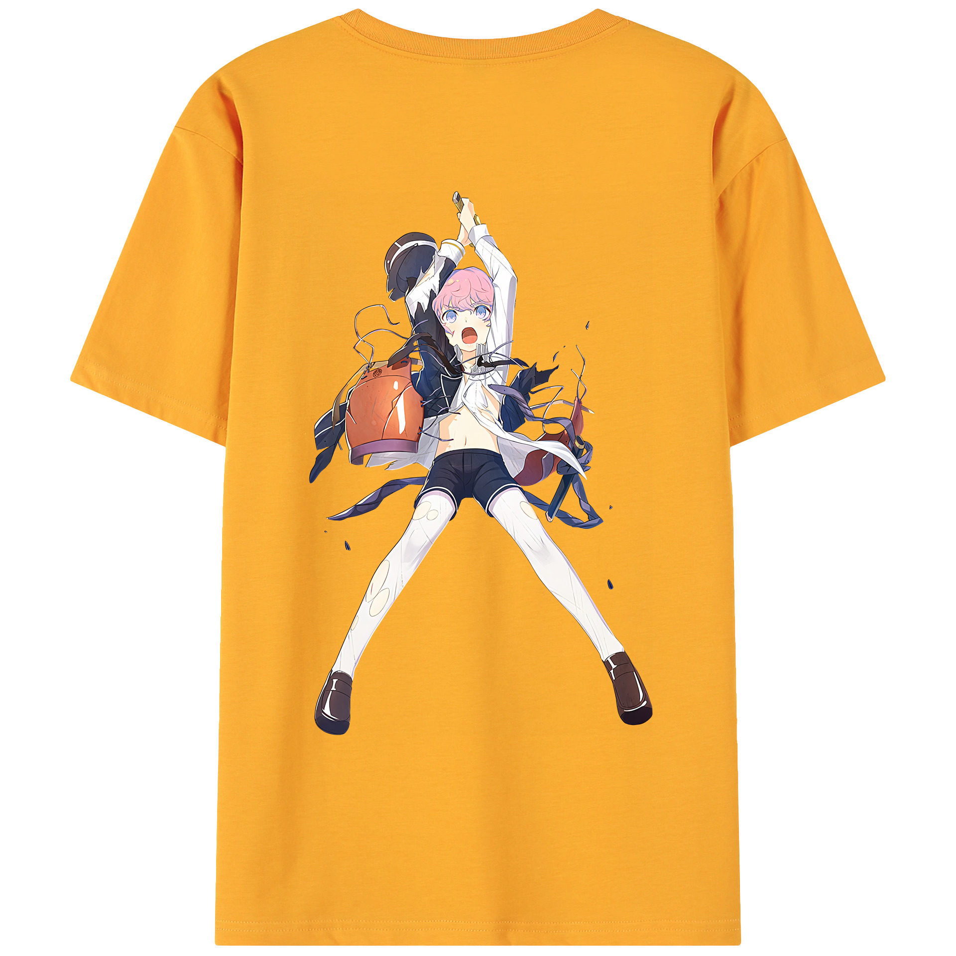 （画像用） 刀剣乱舞 Touken Ranbu 綿100％ メンズ半袖Tシャツ（バックプリント） 通気性