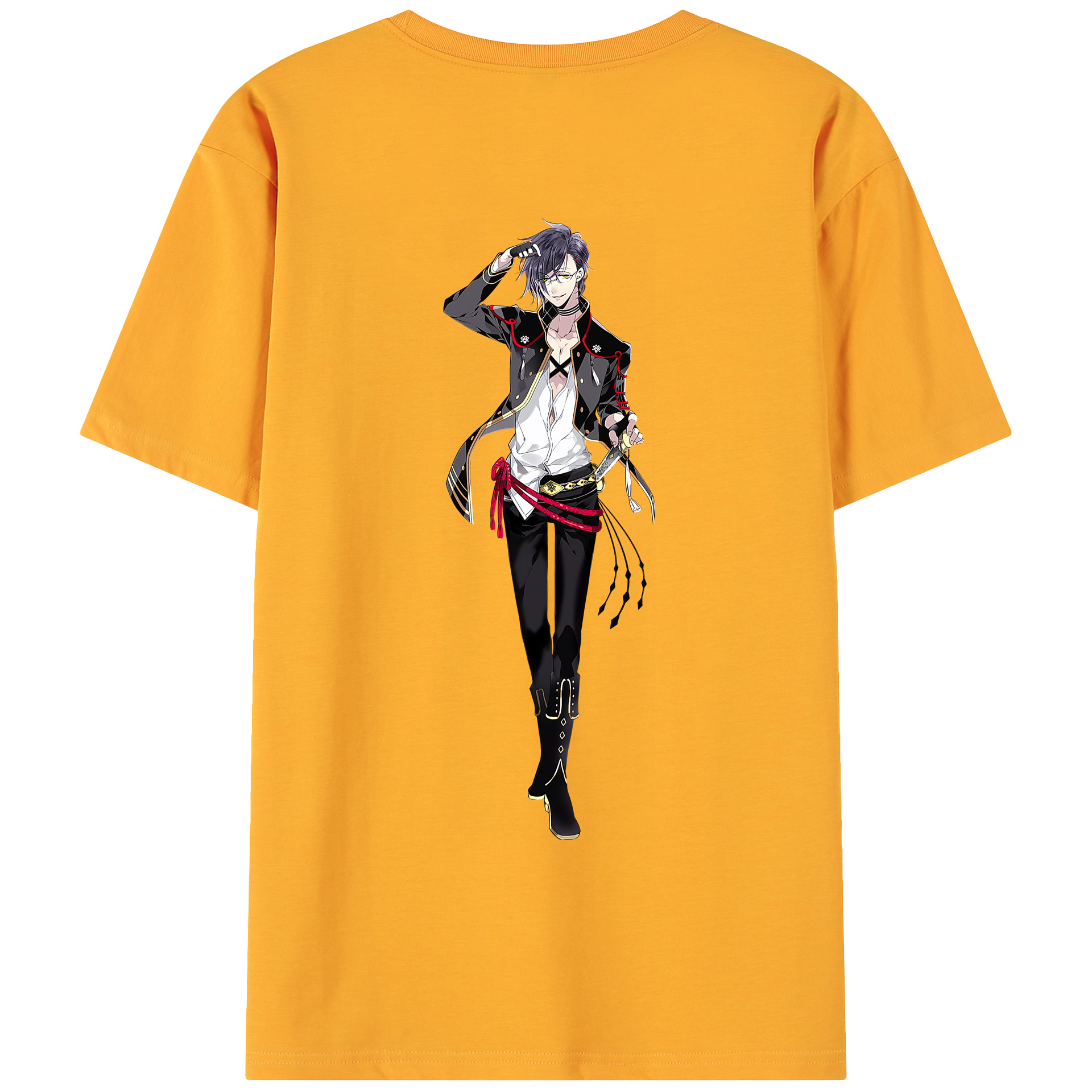 （画像用） 刀剣乱舞 Touken Ranbu 綿100％ メンズ半袖Tシャツ（バックプリント） 通気性