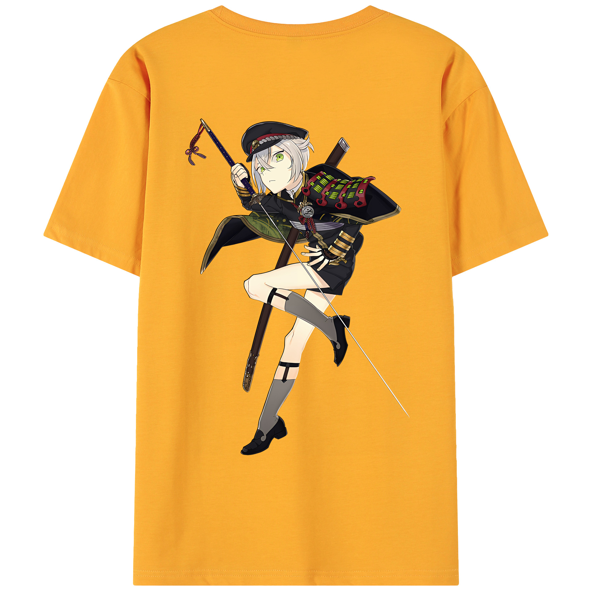 （画像用） 刀剣乱舞 Touken Ranbu 綿100％ メンズ半袖Tシャツ（バックプリント） 通気性