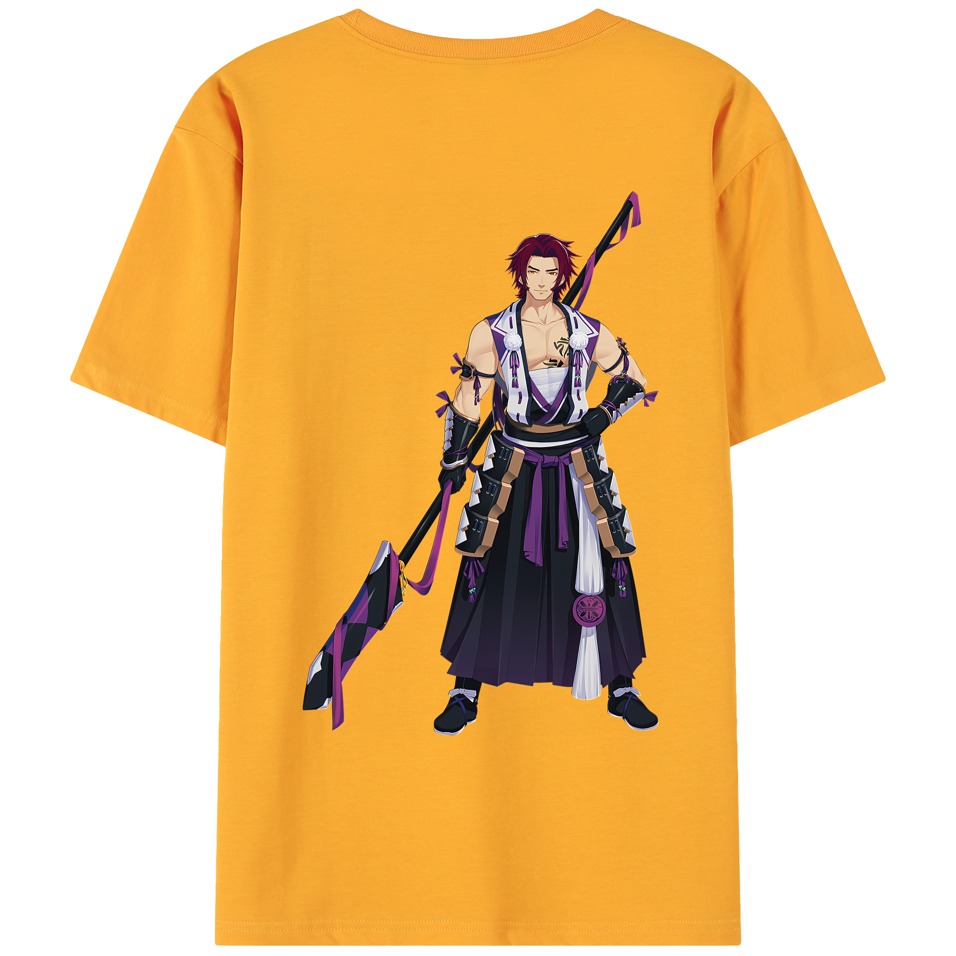 （画像用） 刀剣乱舞 Touken Ranbu 綿100％ メンズ半袖Tシャツ（バックプリント） 通気性