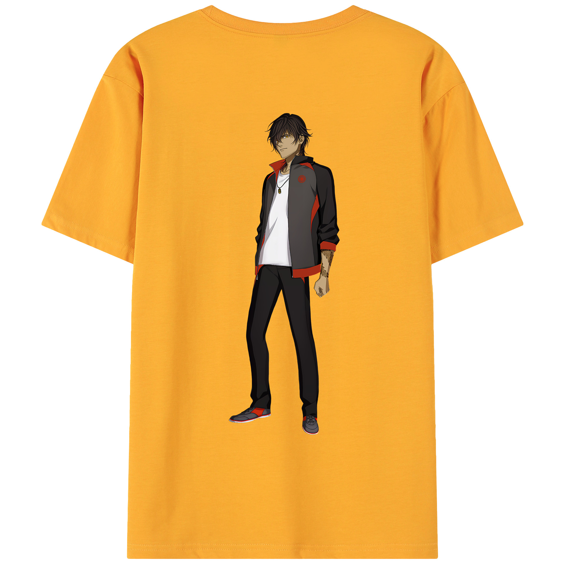 （画像用） 刀剣乱舞 Touken Ranbu 綿100％ メンズ半袖Tシャツ（バックプリント） 通気性