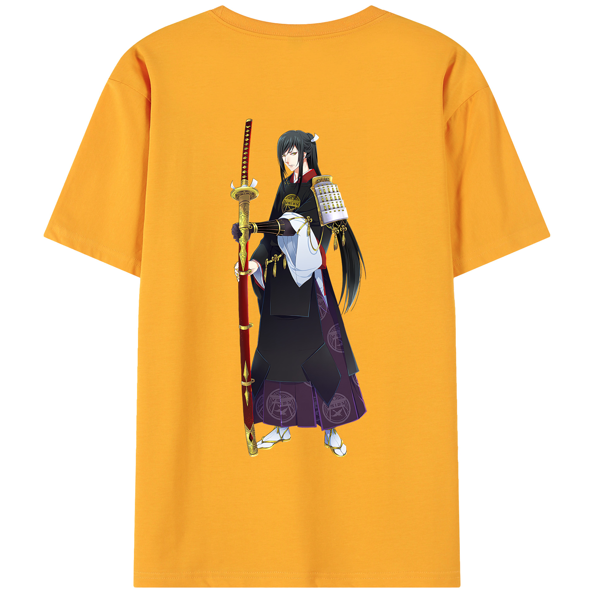 （画像用） 刀剣乱舞 Touken Ranbu 綿100％ メンズ半袖Tシャツ（バックプリント） 通気性