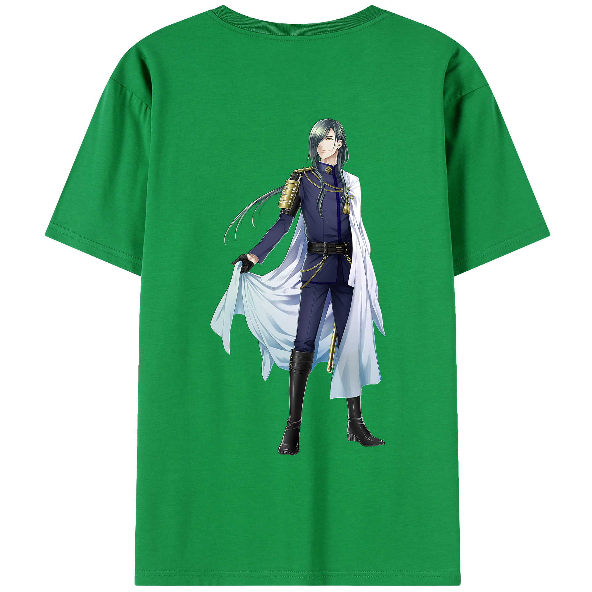 （画像用） 刀剣乱舞 Touken Ranbu 綿100％ メンズ半袖Tシャツ（バックプリント） 通気性