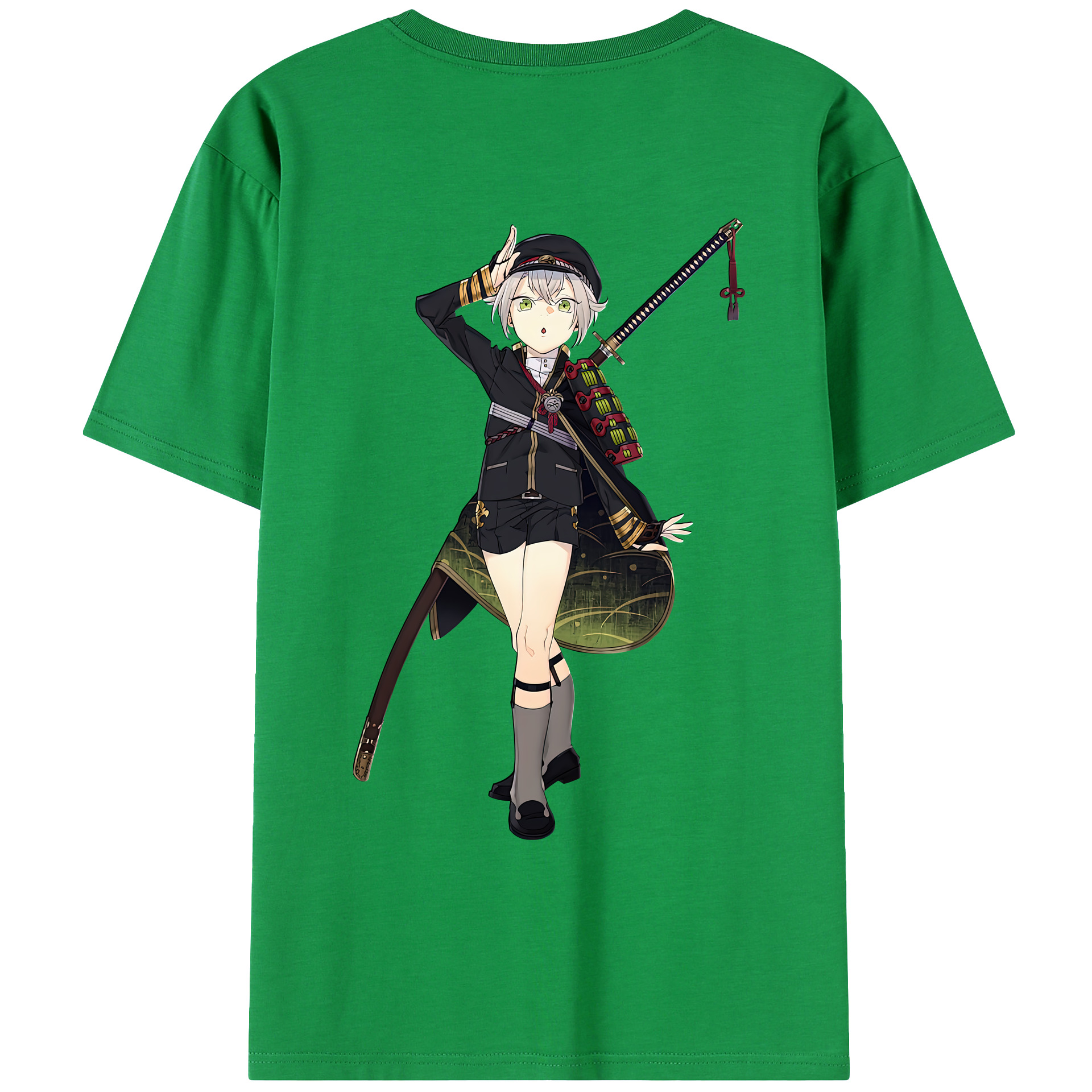 （画像用） 刀剣乱舞 Touken Ranbu 綿100％ メンズ半袖Tシャツ（バックプリント） 通気性