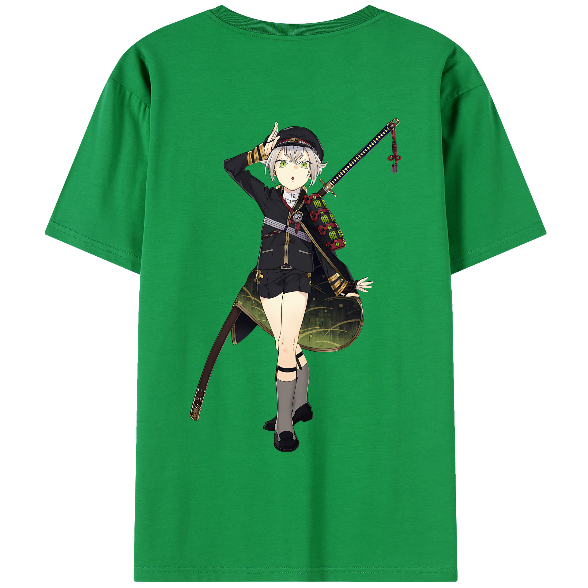 （画像用） 刀剣乱舞 Touken Ranbu 綿100％ メンズ半袖Tシャツ（バックプリント） 通気性