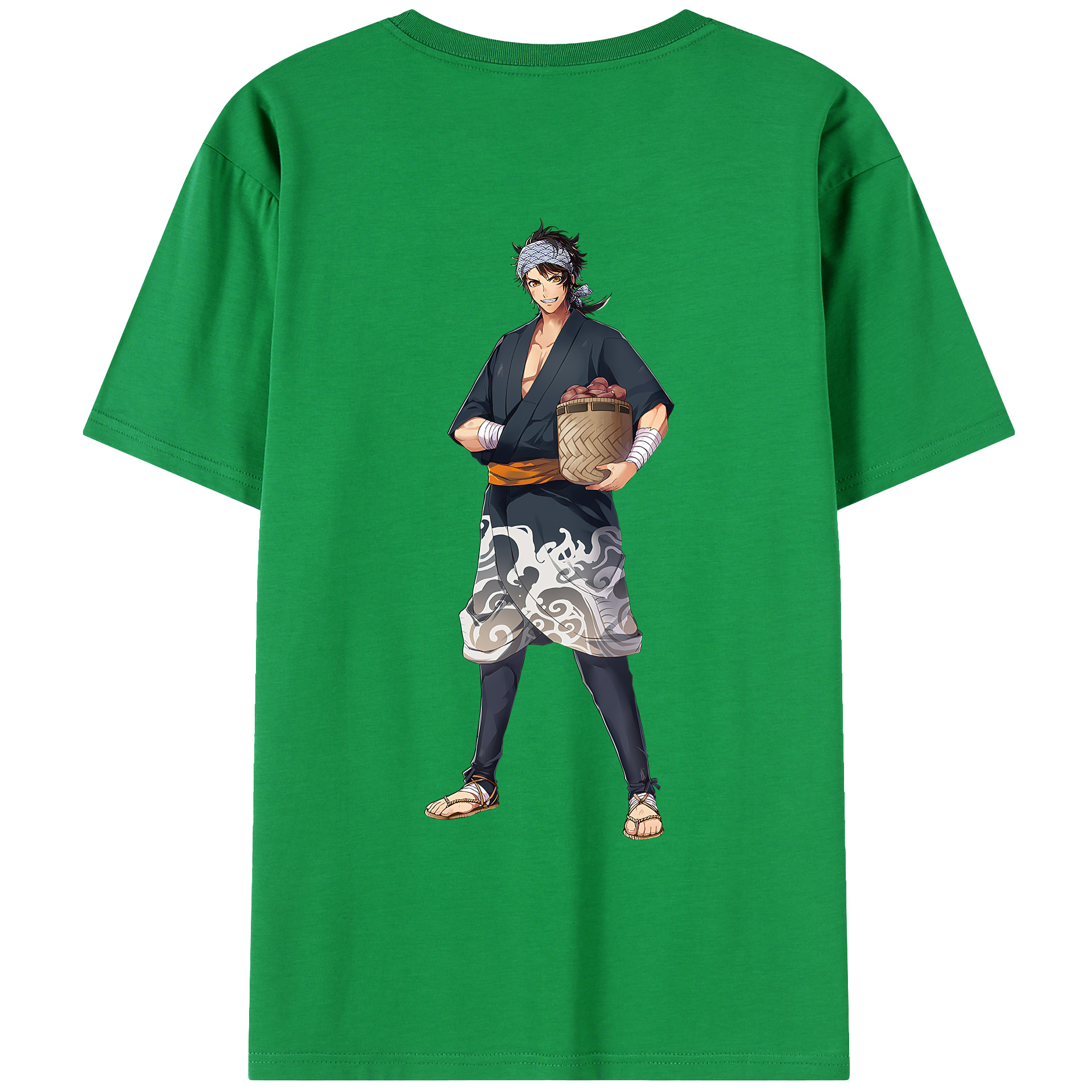 （画像用） 刀剣乱舞 Touken Ranbu 綿100％ メンズ半袖Tシャツ（バックプリント） 通気性