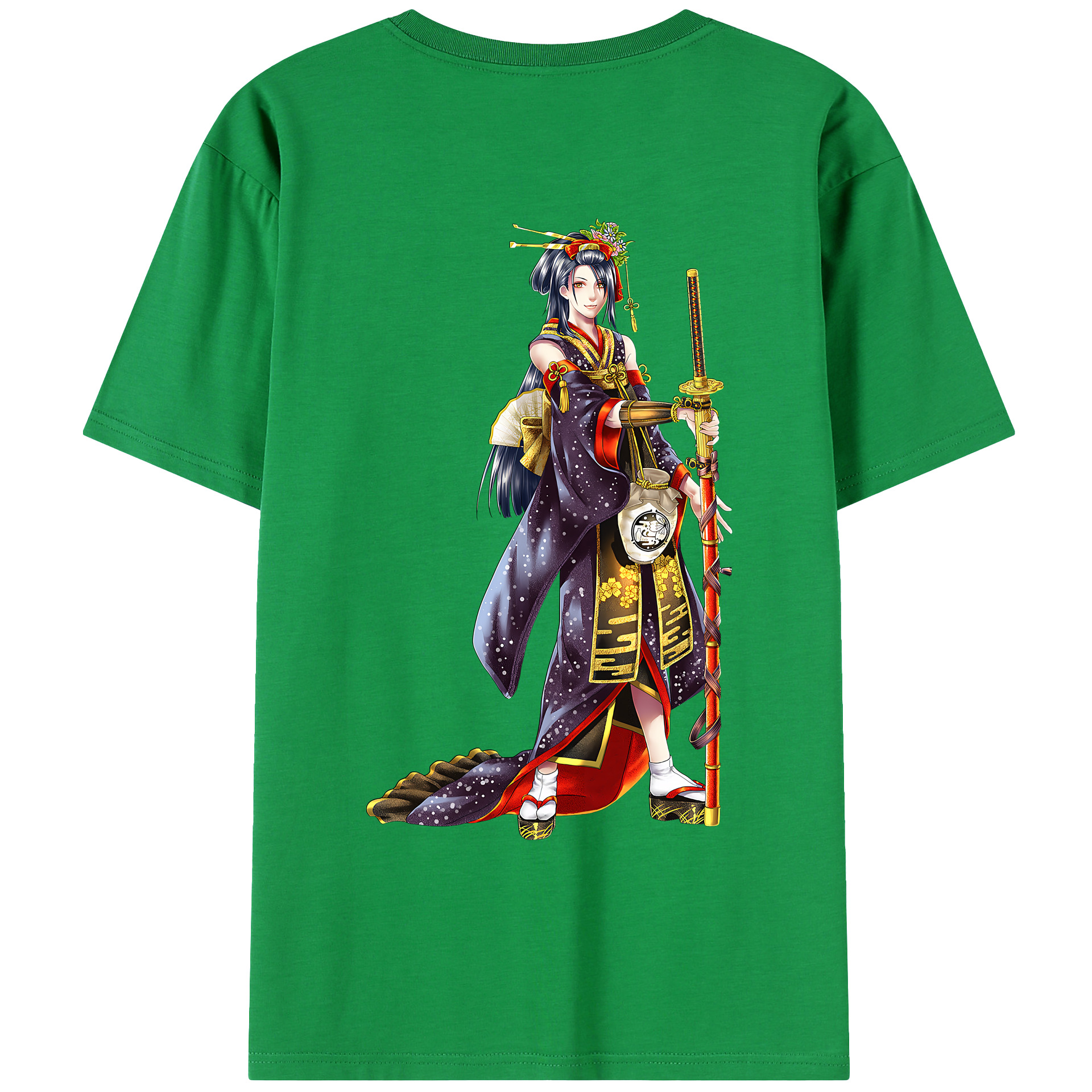 （画像用） 刀剣乱舞 Touken Ranbu 綿100％ メンズ半袖Tシャツ（バックプリント） 通気性