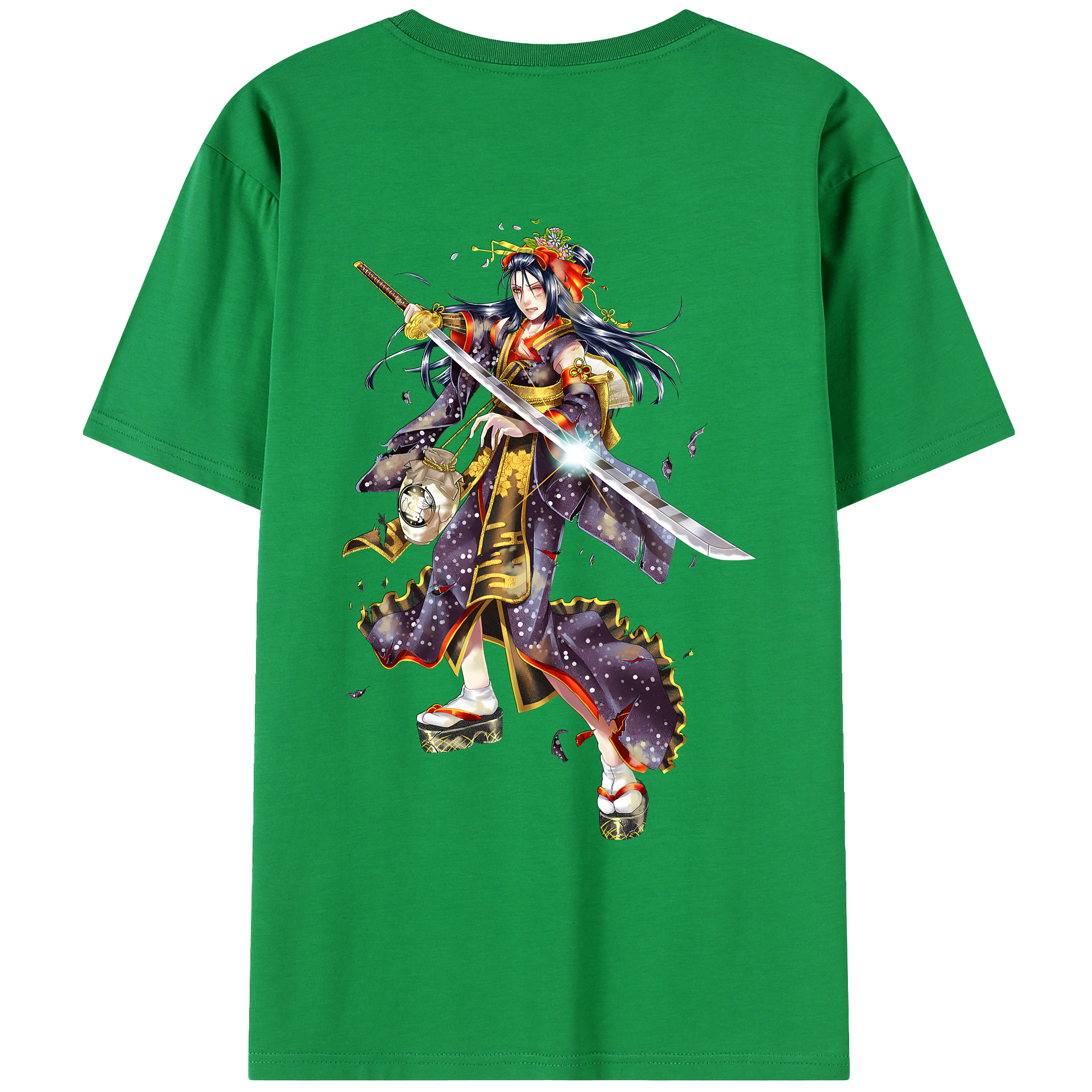 （画像用） 刀剣乱舞 Touken Ranbu 綿100％ メンズ半袖Tシャツ（バックプリント） 通気性