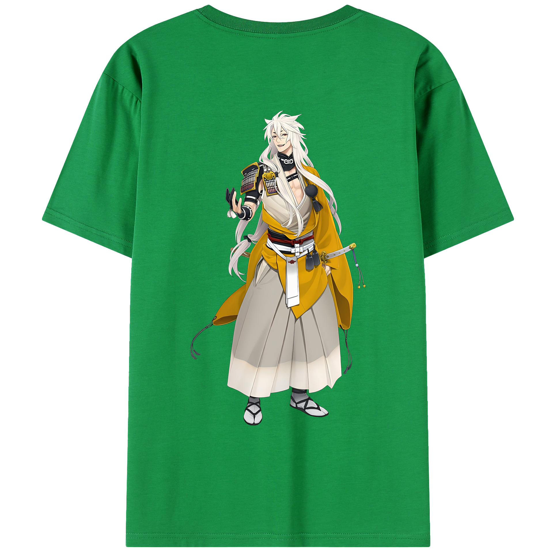 （画像用） 刀剣乱舞 Touken Ranbu 綿100％ メンズ半袖Tシャツ（バックプリント） 通気性