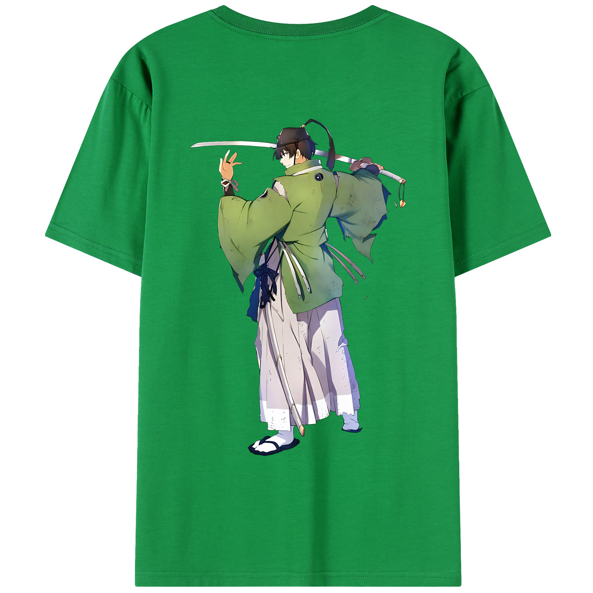 （画像用） 刀剣乱舞 Touken Ranbu 綿100％ メンズ半袖Tシャツ（バックプリント） 通気性
