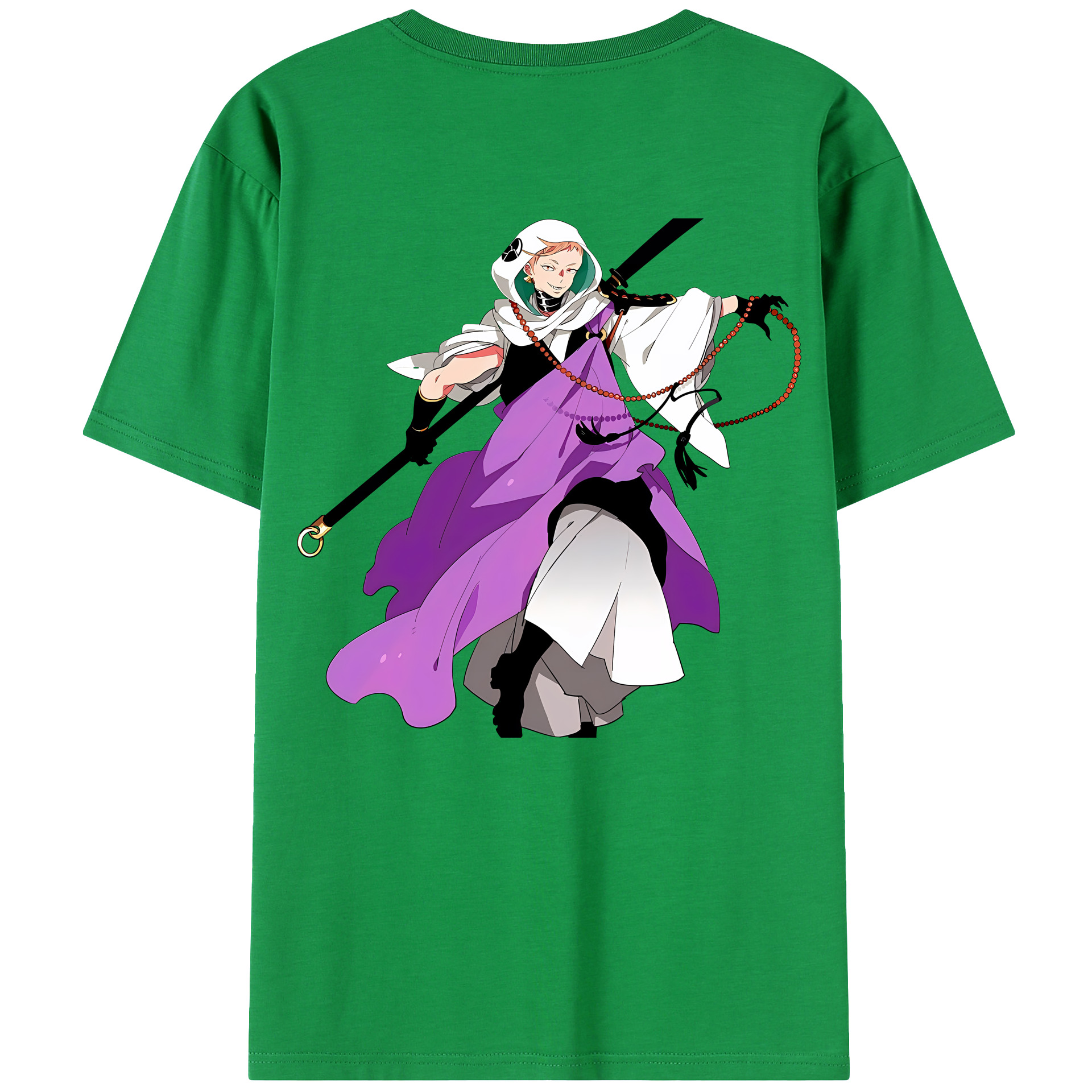 （画像用） 刀剣乱舞 Touken Ranbu 綿100％ メンズ半袖Tシャツ（バックプリント） 通気性