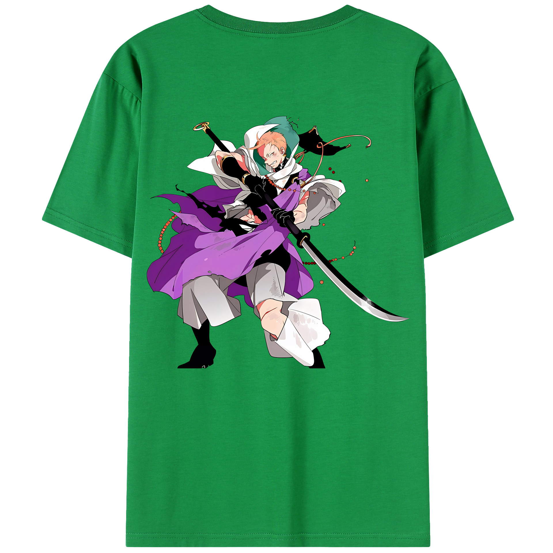 （画像用） 刀剣乱舞 Touken Ranbu 綿100％ メンズ半袖Tシャツ（バックプリント） 通気性