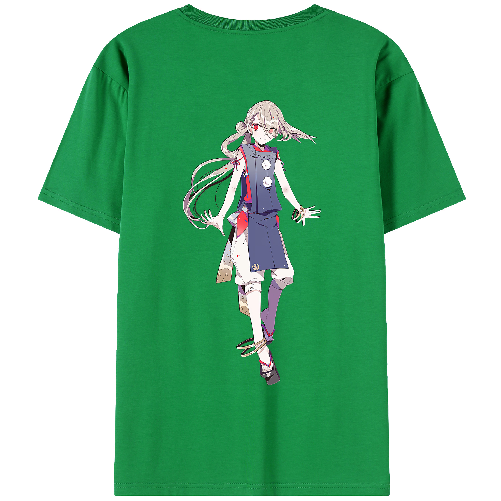 （画像用） 刀剣乱舞 Touken Ranbu 綿100％ メンズ半袖Tシャツ（バックプリント） 通気性
