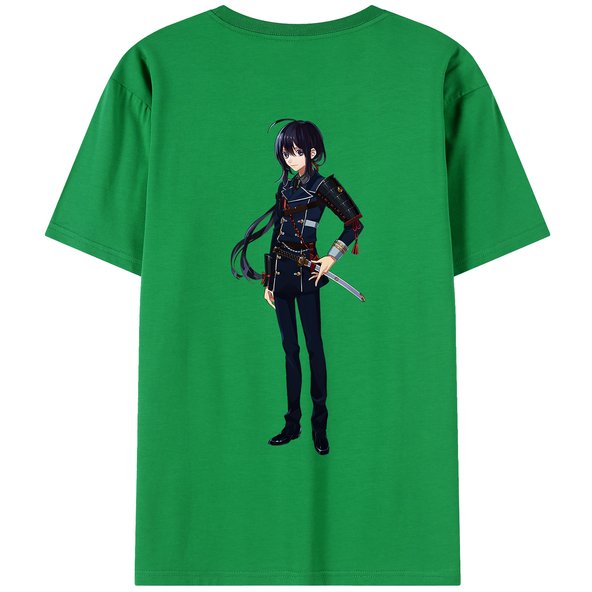 （画像用） 刀剣乱舞 Touken Ranbu 綿100％ メンズ半袖Tシャツ（バックプリント） 通気性