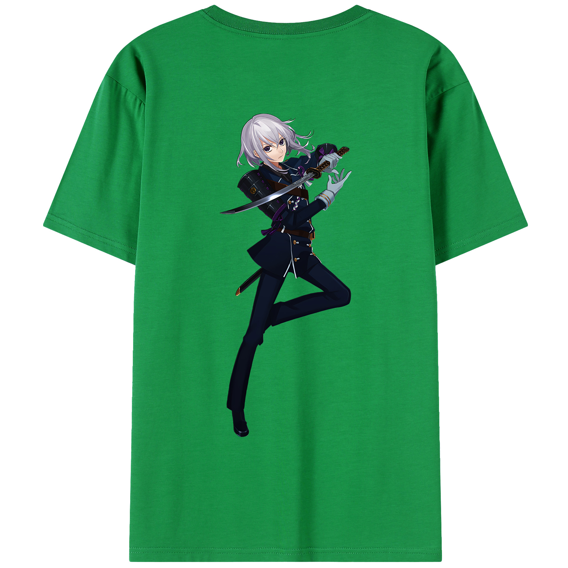 （画像用） 刀剣乱舞 Touken Ranbu 綿100％ メンズ半袖Tシャツ（バックプリント） 通気性