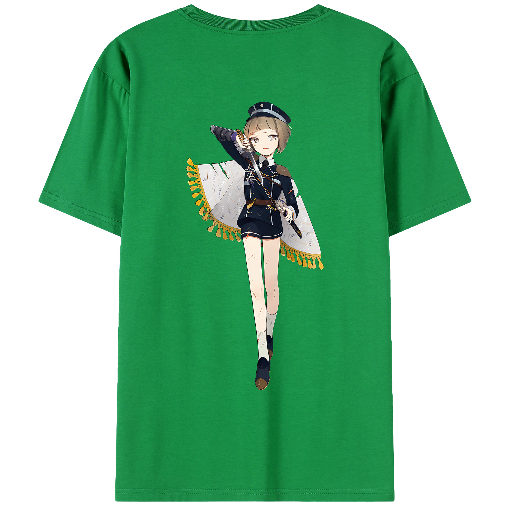 （画像用） 刀剣乱舞 Touken Ranbu 綿100％ メンズ半袖Tシャツ（バックプリント） 通気性