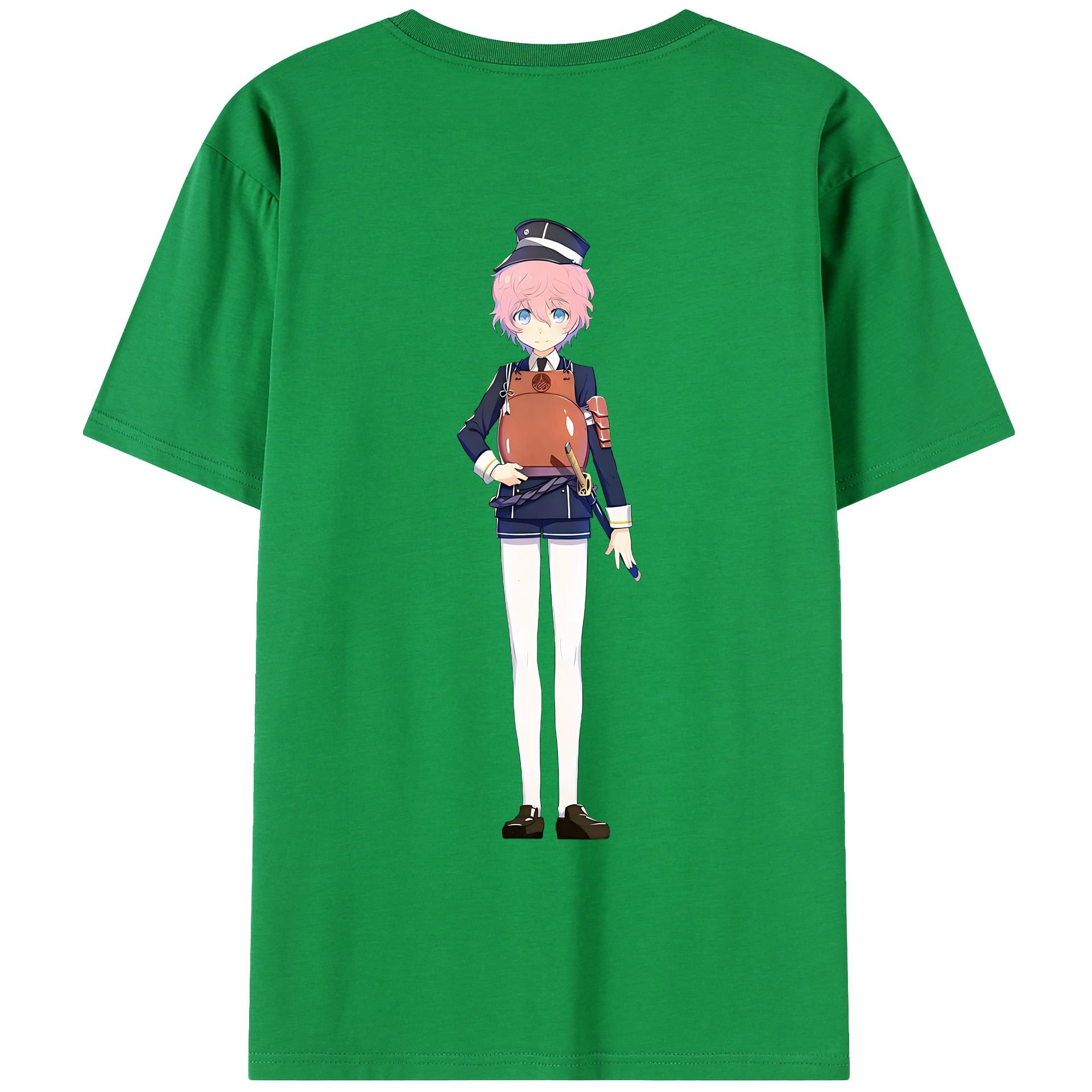 （画像用） 刀剣乱舞 Touken Ranbu 綿100％ メンズ半袖Tシャツ（バックプリント） 通気性