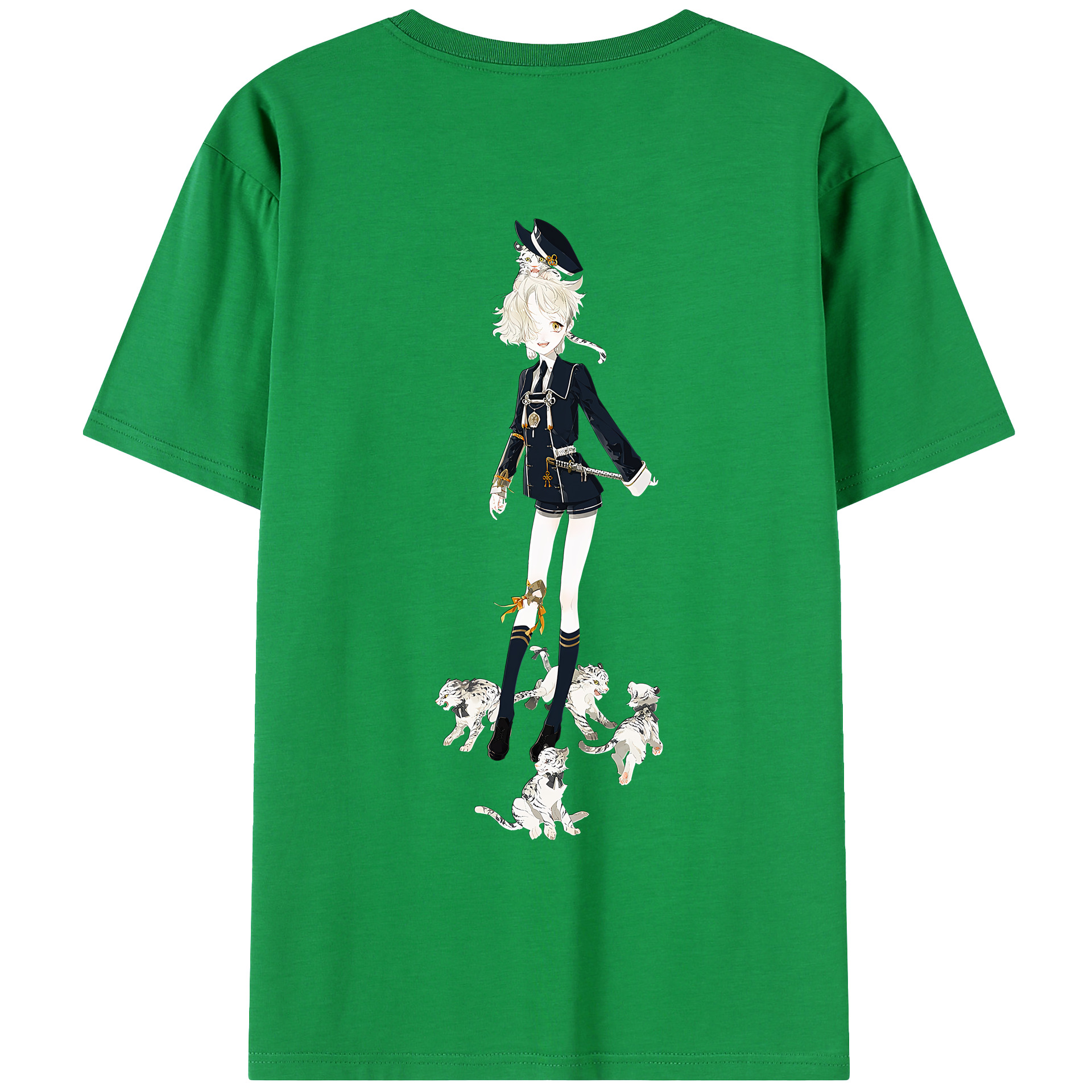 （画像用） 刀剣乱舞 Touken Ranbu 綿100％ メンズ半袖Tシャツ（バックプリント） 通気性
