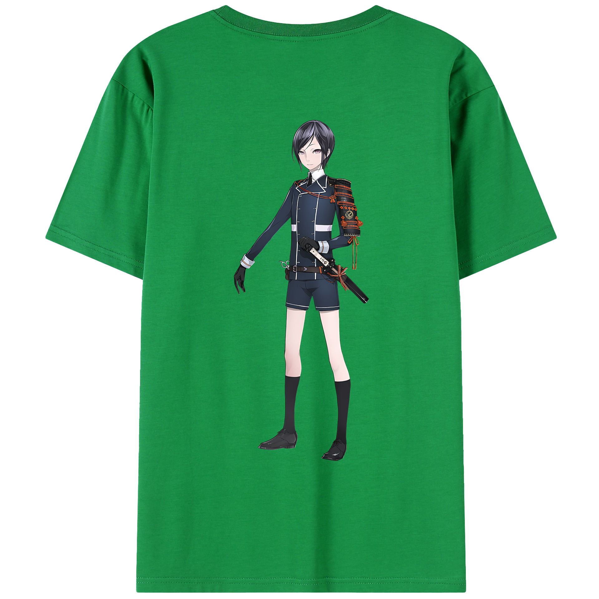 （画像用） 刀剣乱舞 Touken Ranbu 綿100％ メンズ半袖Tシャツ（バックプリント） 通気性