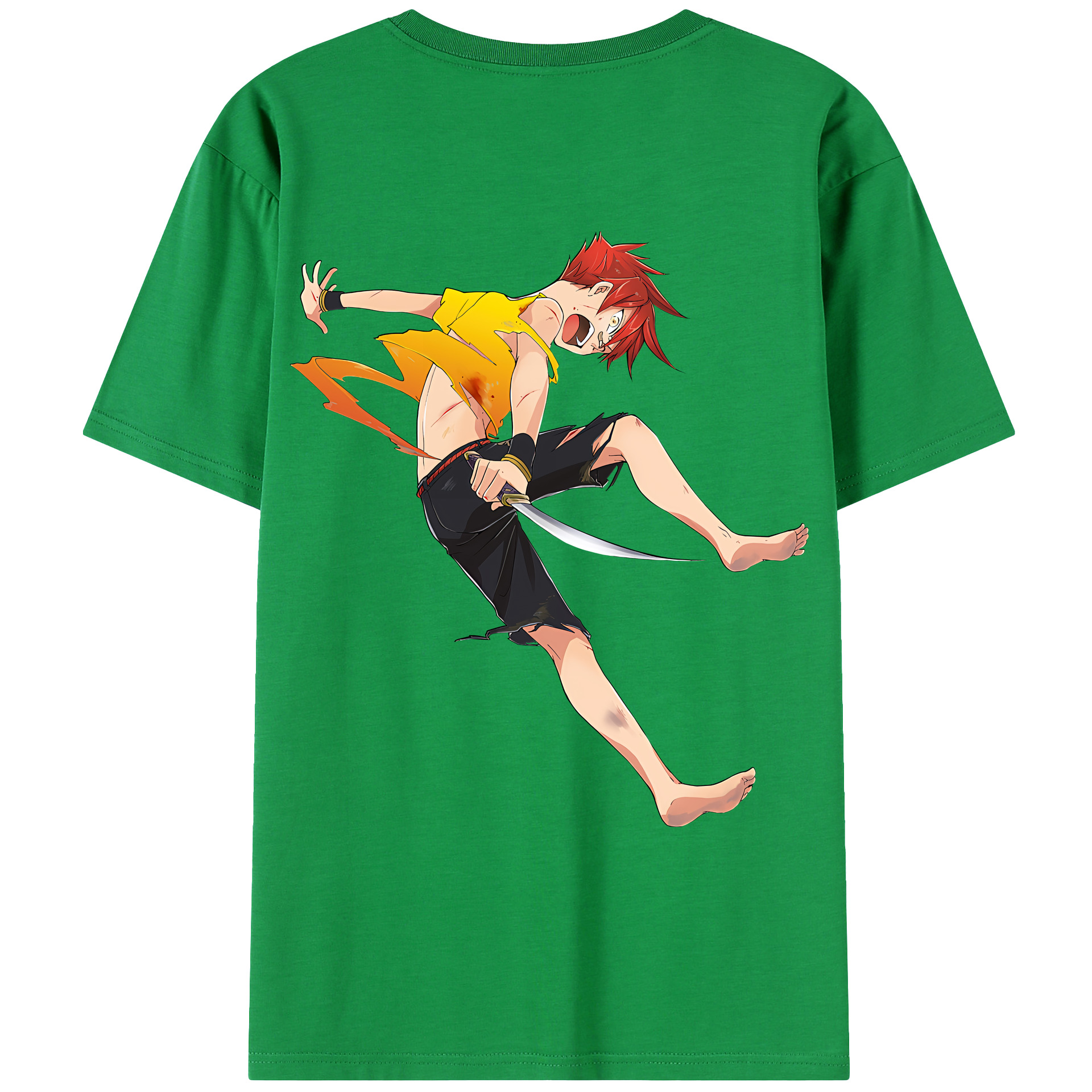 （画像用） 刀剣乱舞 Touken Ranbu 綿100％ メンズ半袖Tシャツ（バックプリント） 通気性