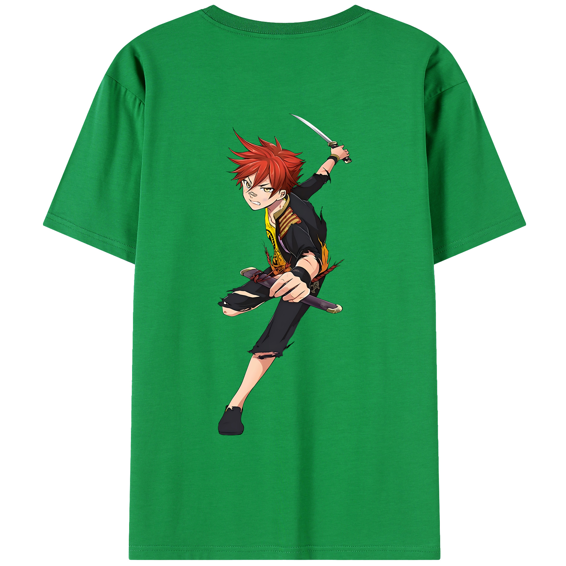 （画像用） 刀剣乱舞 Touken Ranbu 綿100％ メンズ半袖Tシャツ（バックプリント） 通気性