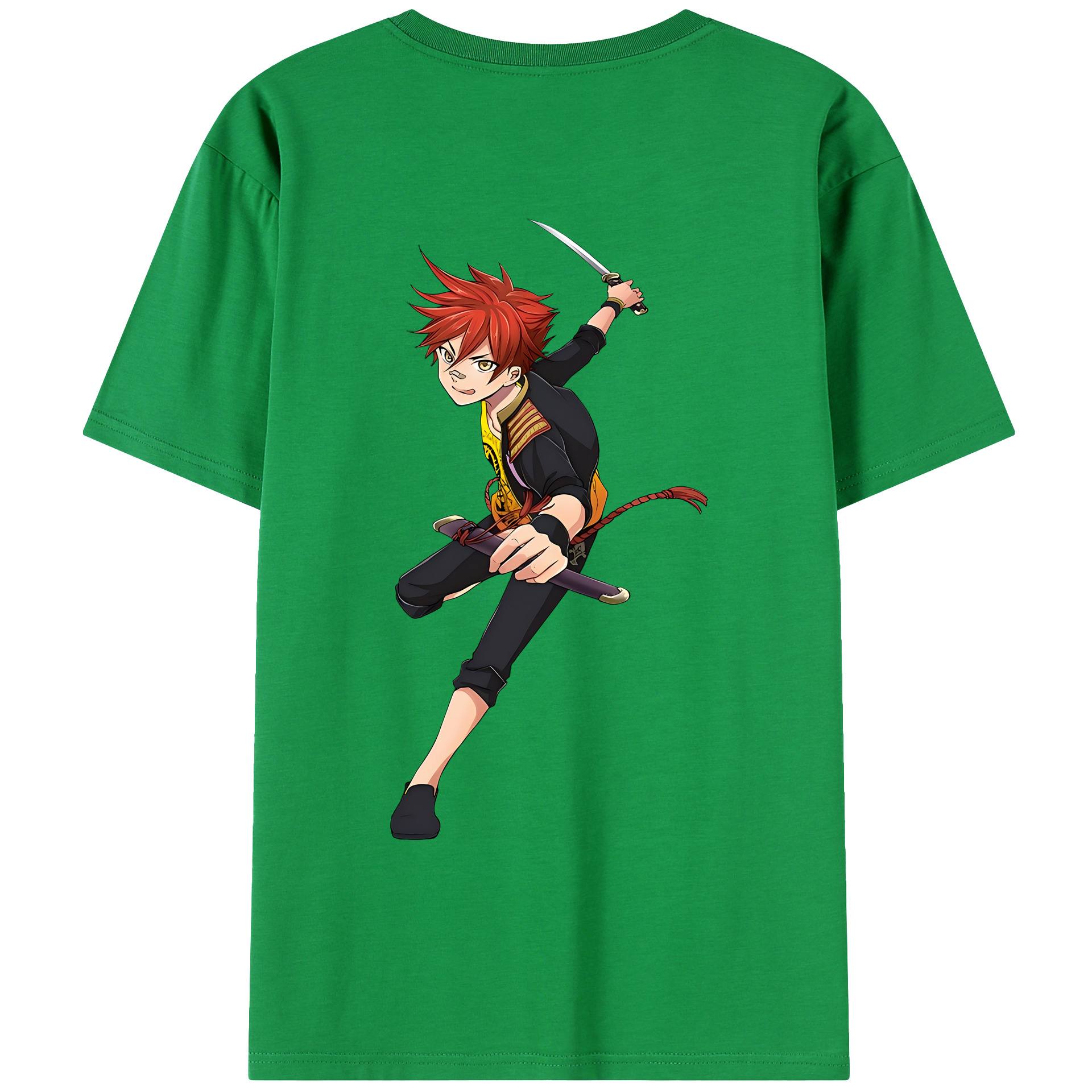 （画像用） 刀剣乱舞 Touken Ranbu 綿100％ メンズ半袖Tシャツ（バックプリント） 通気性