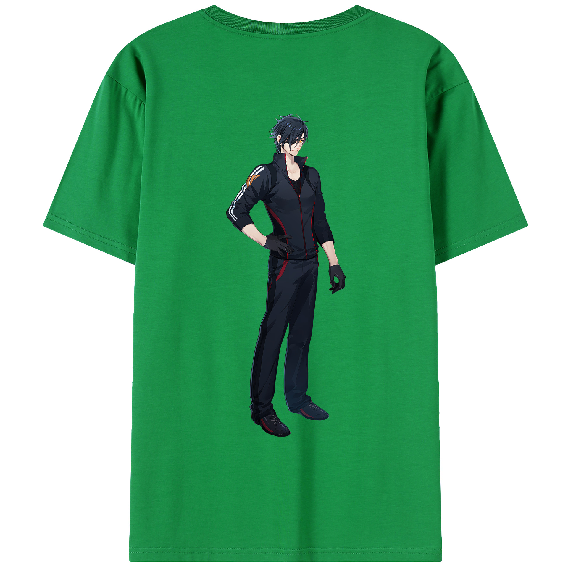 （画像用） 刀剣乱舞 Touken Ranbu 綿100％ メンズ半袖Tシャツ（バックプリント） 通気性