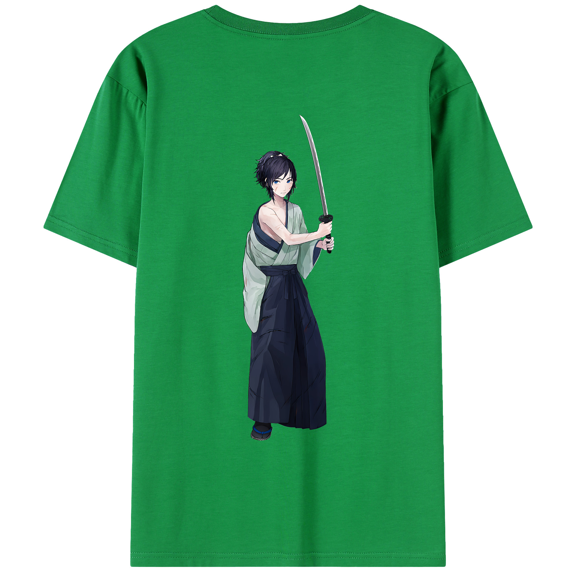 （画像用） 刀剣乱舞 Touken Ranbu 綿100％ メンズ半袖Tシャツ（バックプリント） 通気性