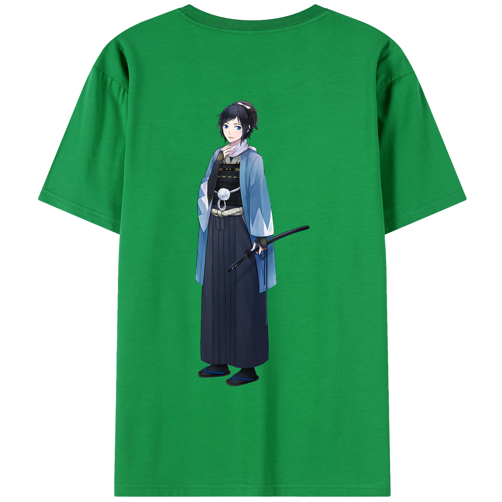 （画像用） 刀剣乱舞 Touken Ranbu 綿100％ メンズ半袖Tシャツ（バックプリント） 通気性