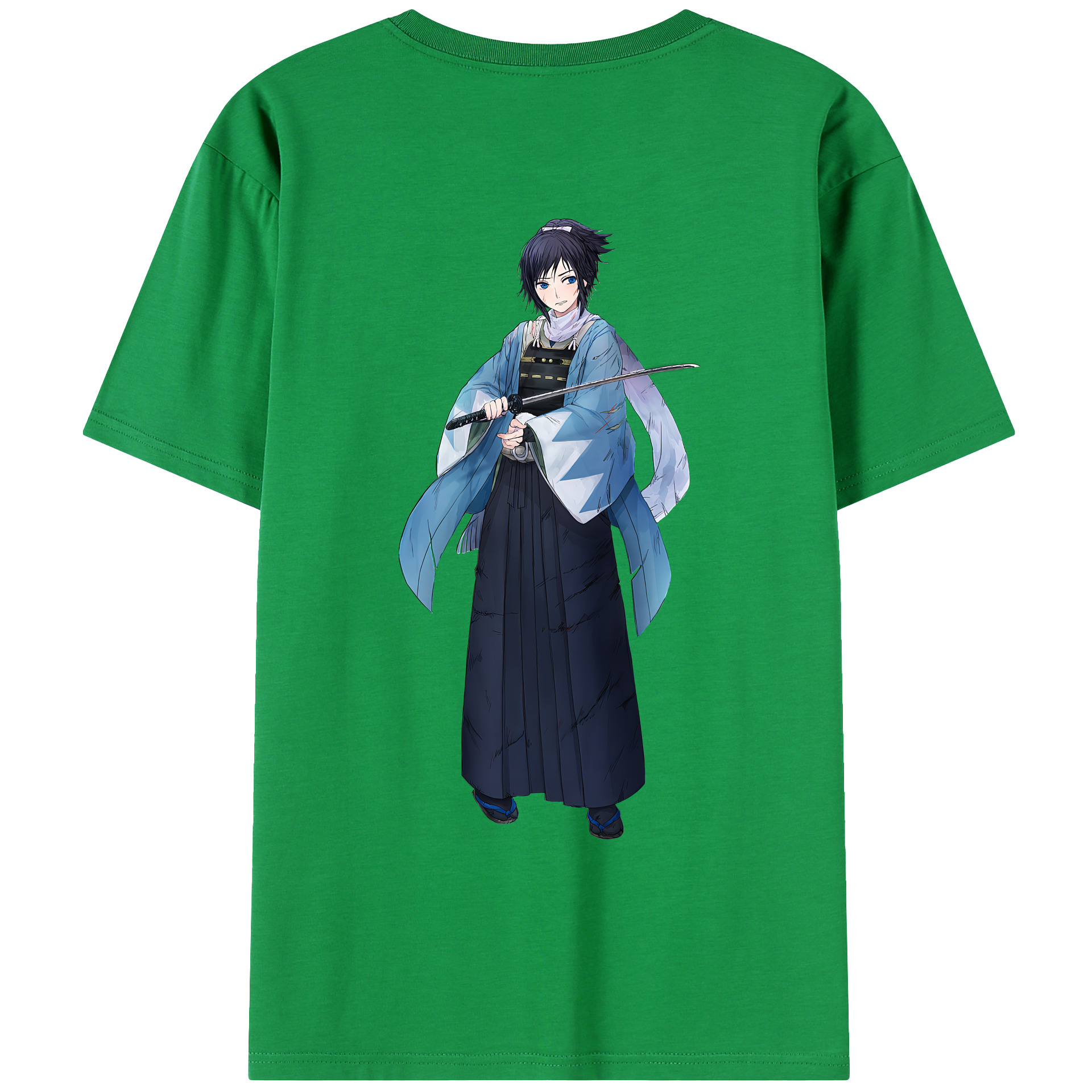 （画像用） 刀剣乱舞 Touken Ranbu 綿100％ メンズ半袖Tシャツ（バックプリント） 通気性