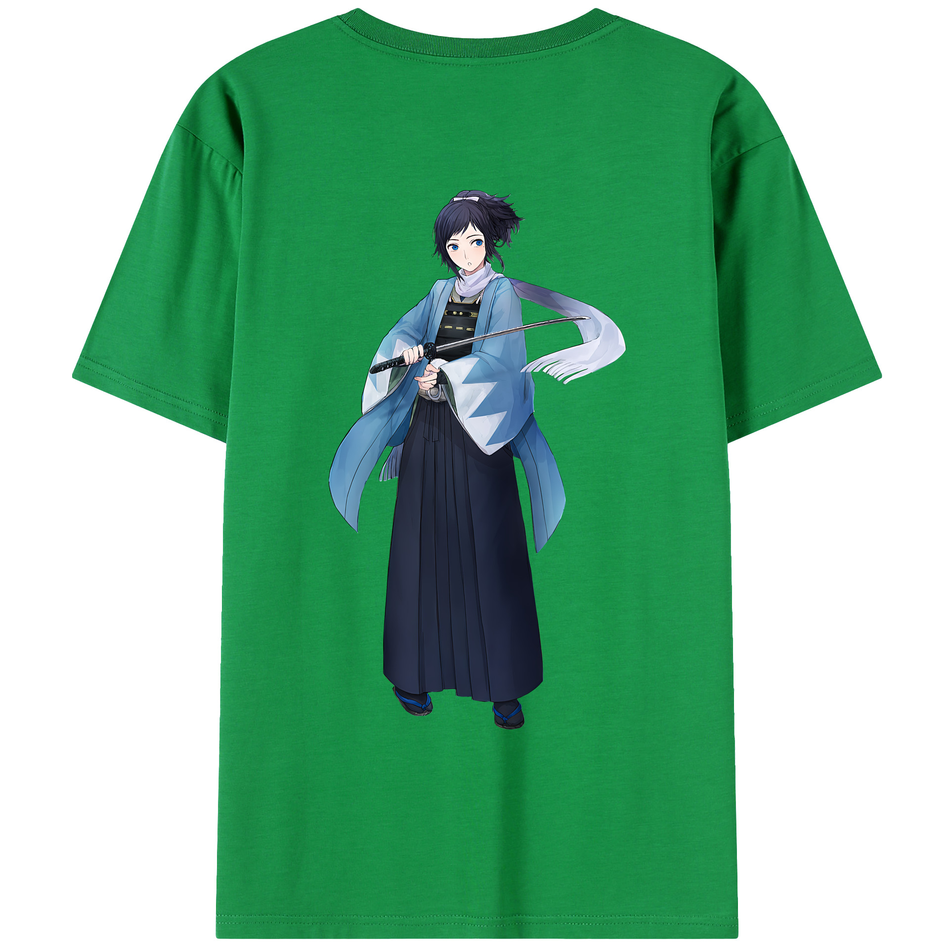 （画像用） 刀剣乱舞 Touken Ranbu 綿100％ メンズ半袖Tシャツ（バックプリント） 通気性