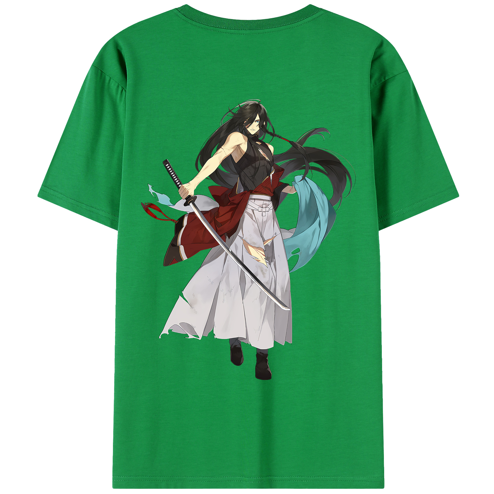 （画像用） 刀剣乱舞 Touken Ranbu 綿100％ メンズ半袖Tシャツ（バックプリント） 通気性