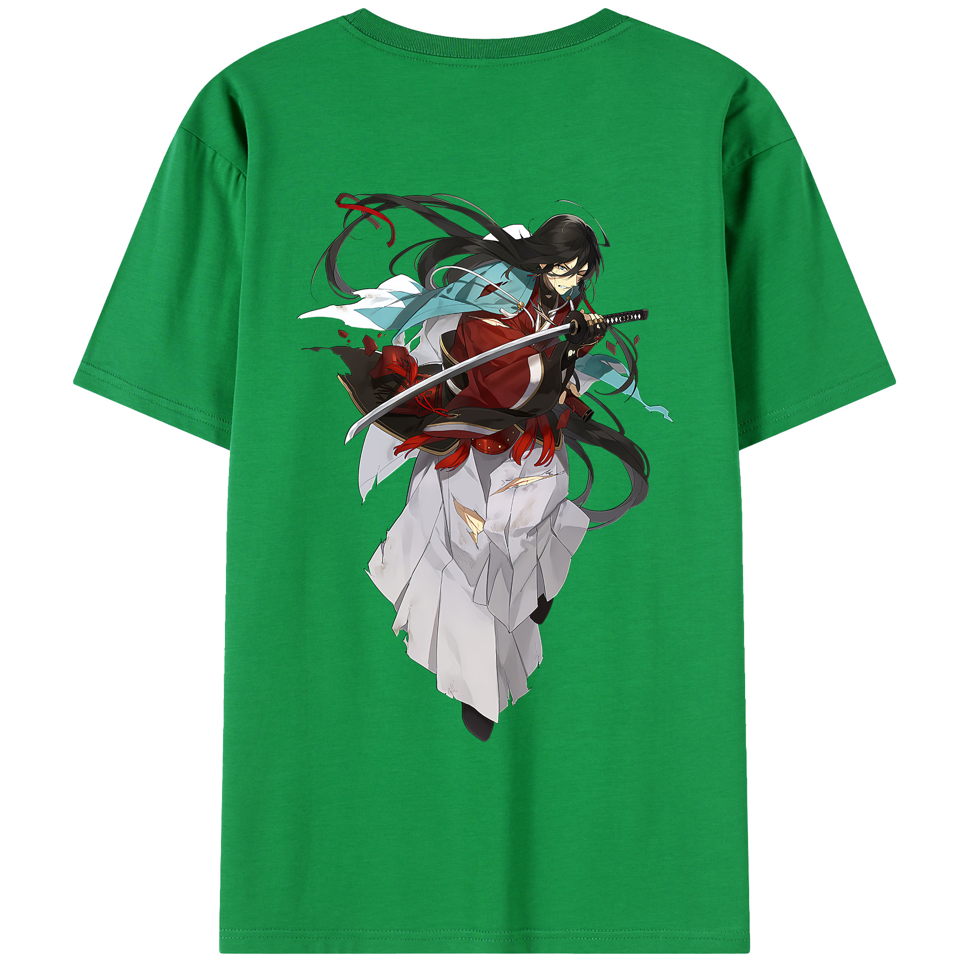 （画像用） 刀剣乱舞 Touken Ranbu 綿100％ メンズ半袖Tシャツ（バックプリント） 通気性