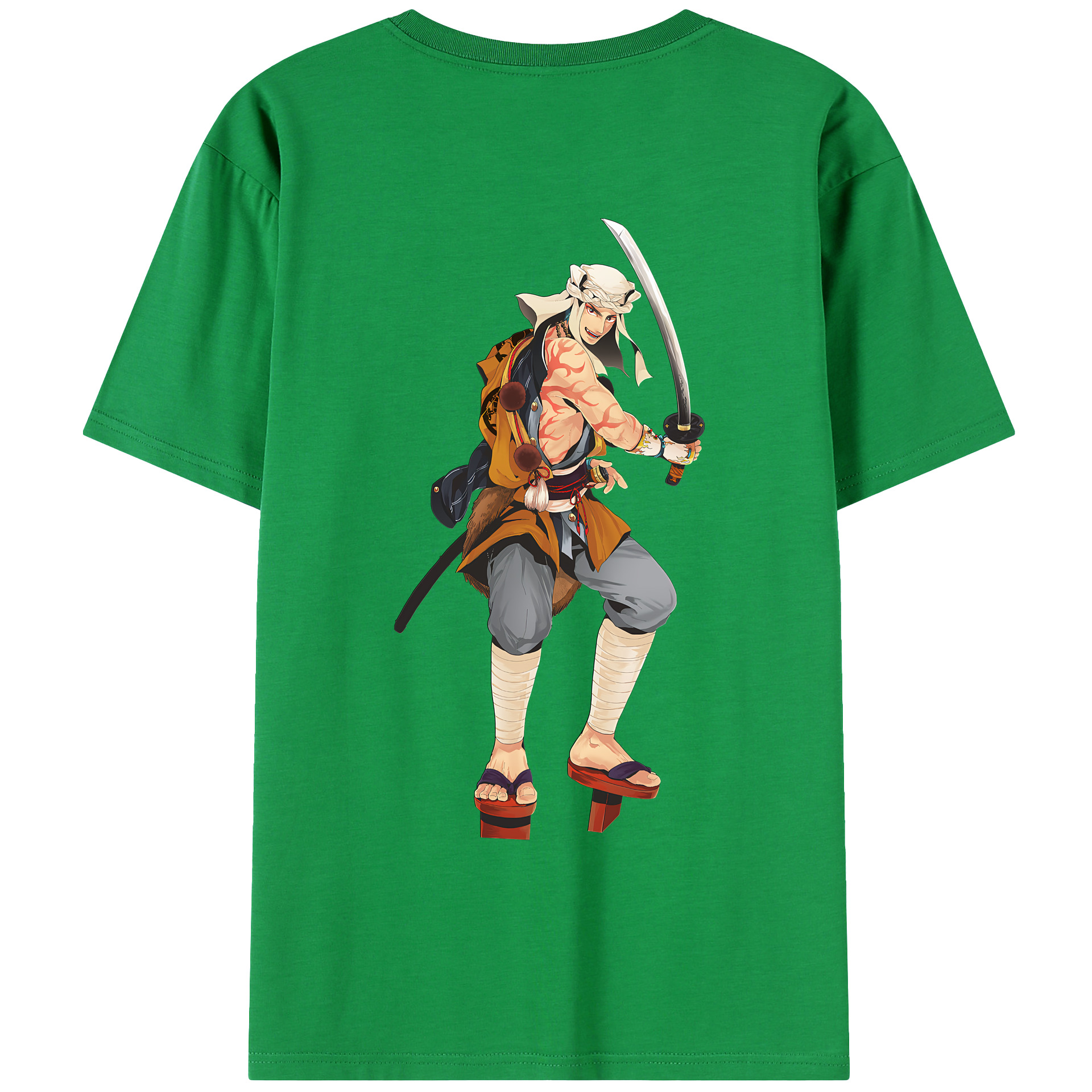 （画像用） 刀剣乱舞 Touken Ranbu 綿100％ メンズ半袖Tシャツ（バックプリント） 通気性